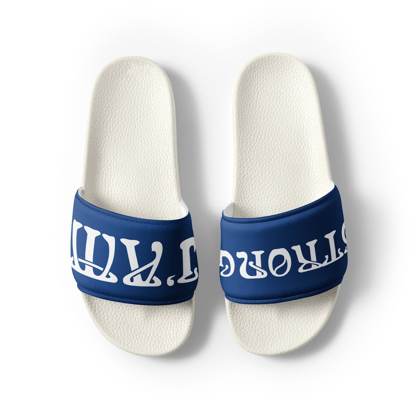 “I’AM STRONG” Blue Men’s Slides W/White Font