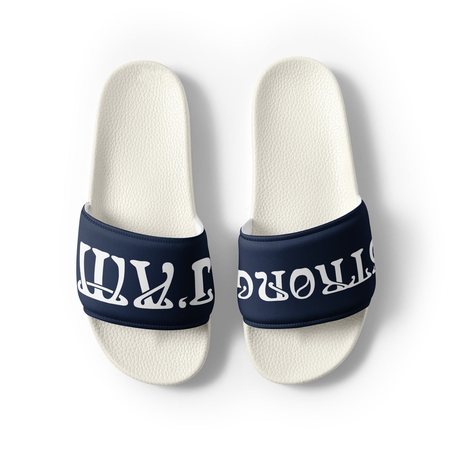 “I’AM STRONG” Blue Men’s Slides W/White Font