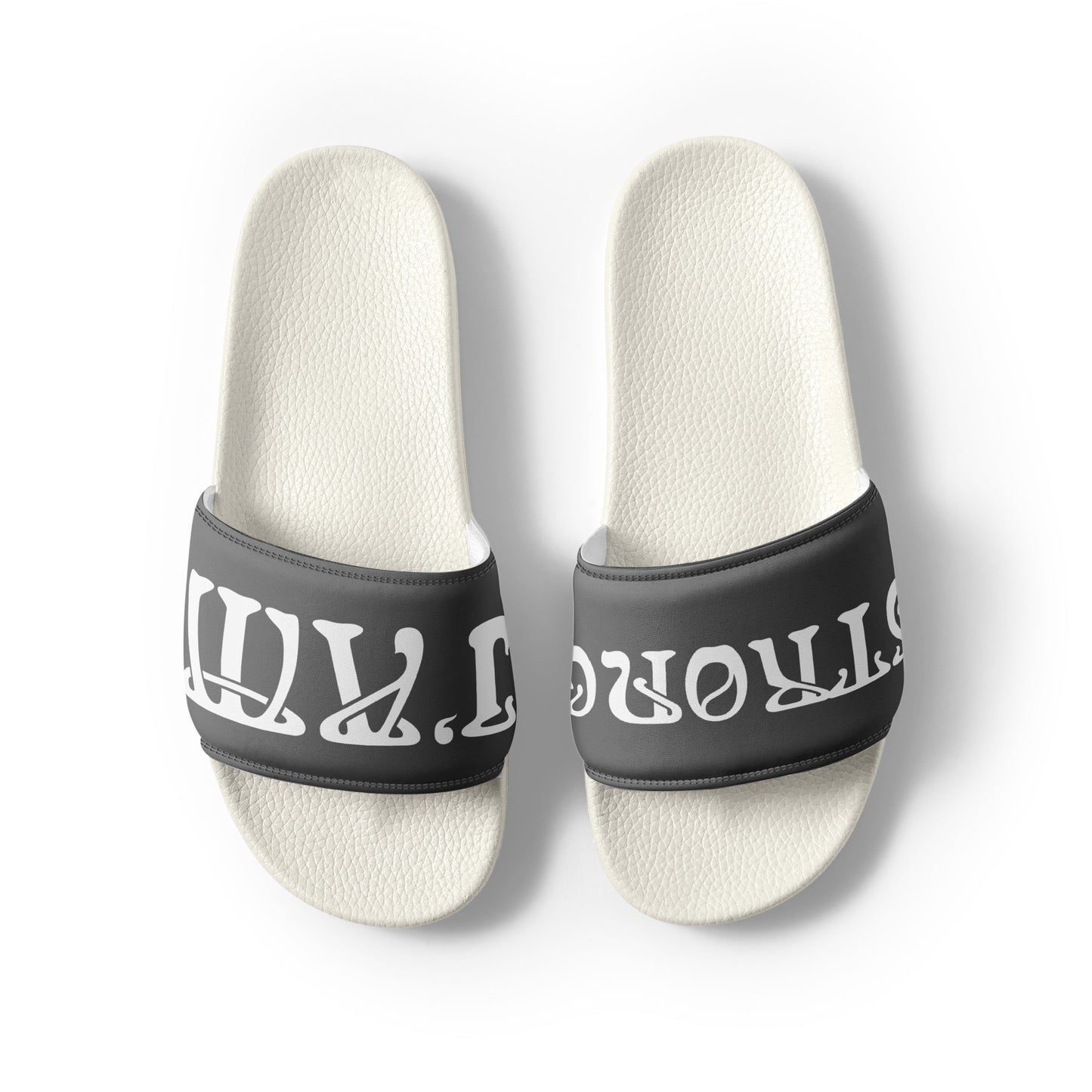 “I’AM STRONG” Grey Men’s Slides W/White Font