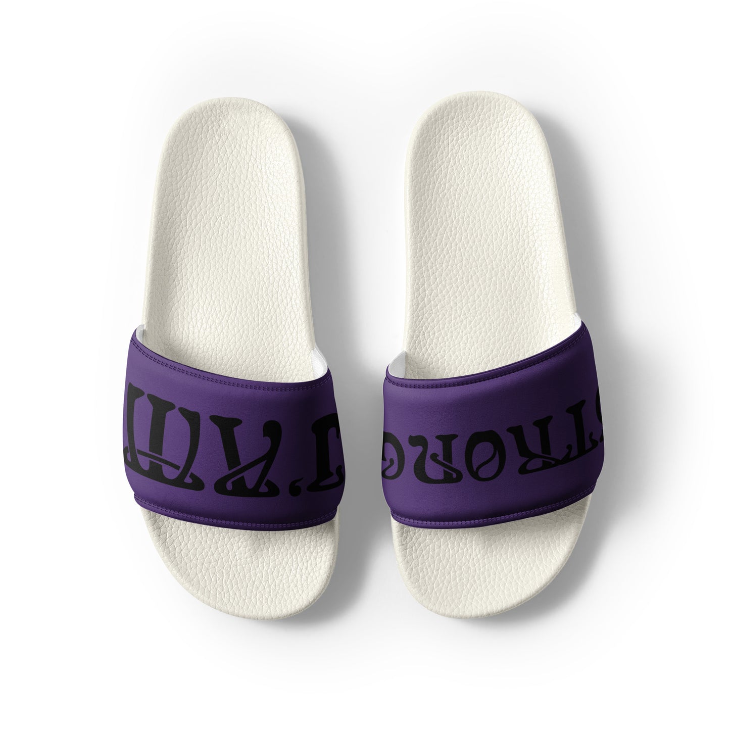 “I’AM STRONG” Purple Men’s Slides W/Black Font
