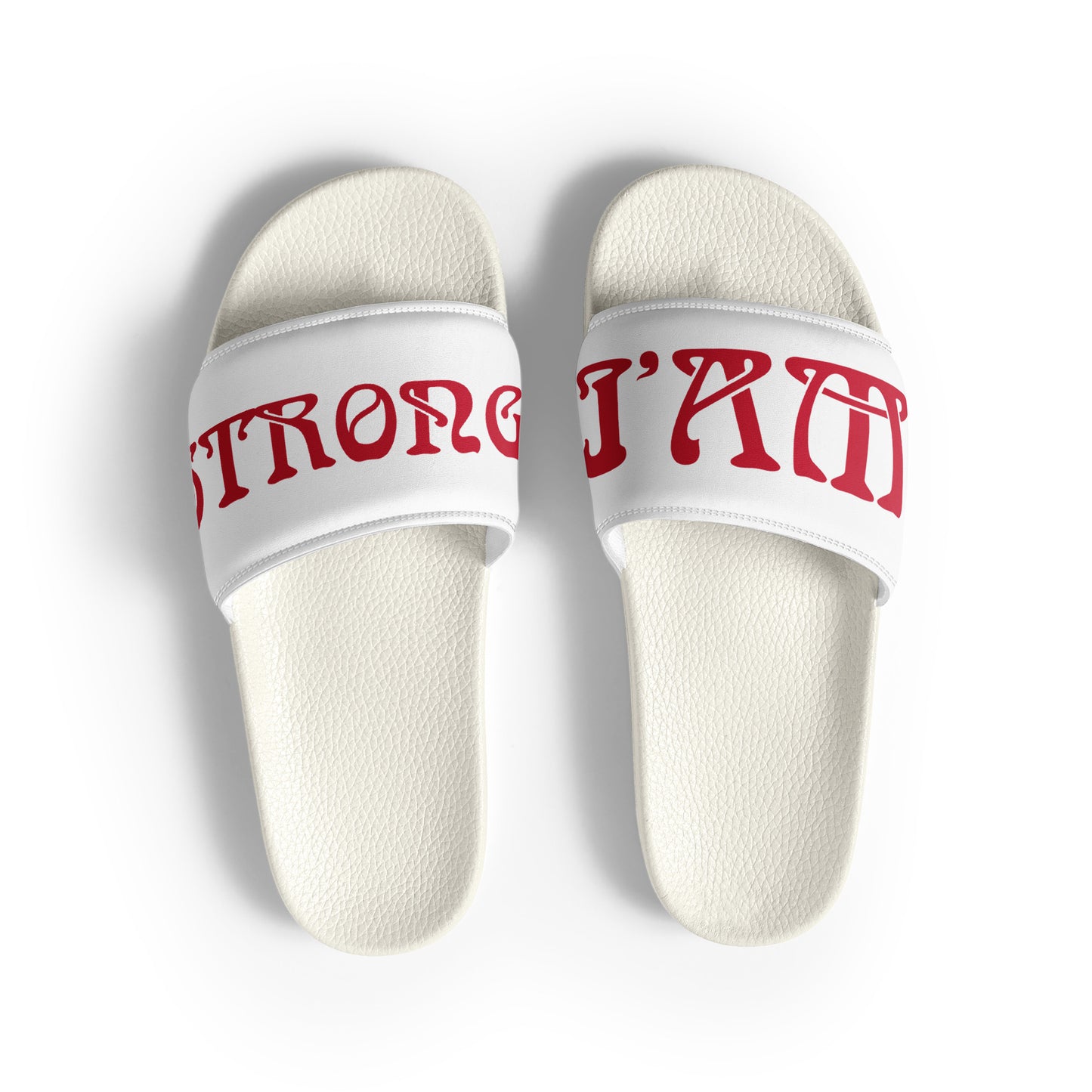 “I’AM STRONG” Men’s Slides W/Red Font