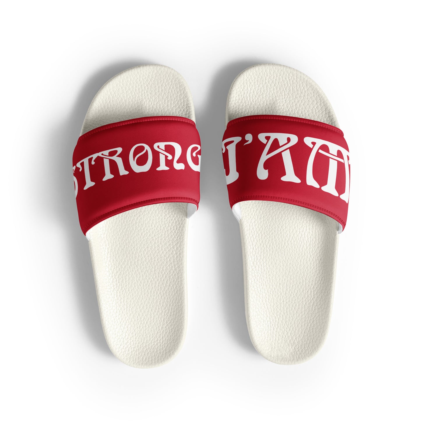 “I’AM STRONG” Red Men’s Slides W/Red Font