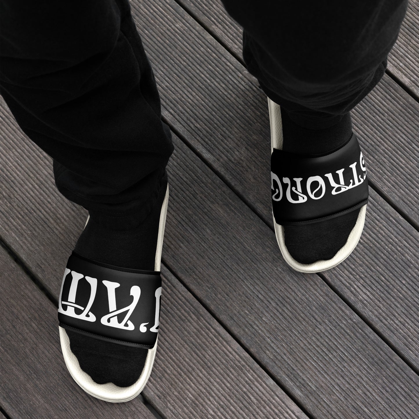 “I’AM STRONG” Black Men’s Slides W/White Font