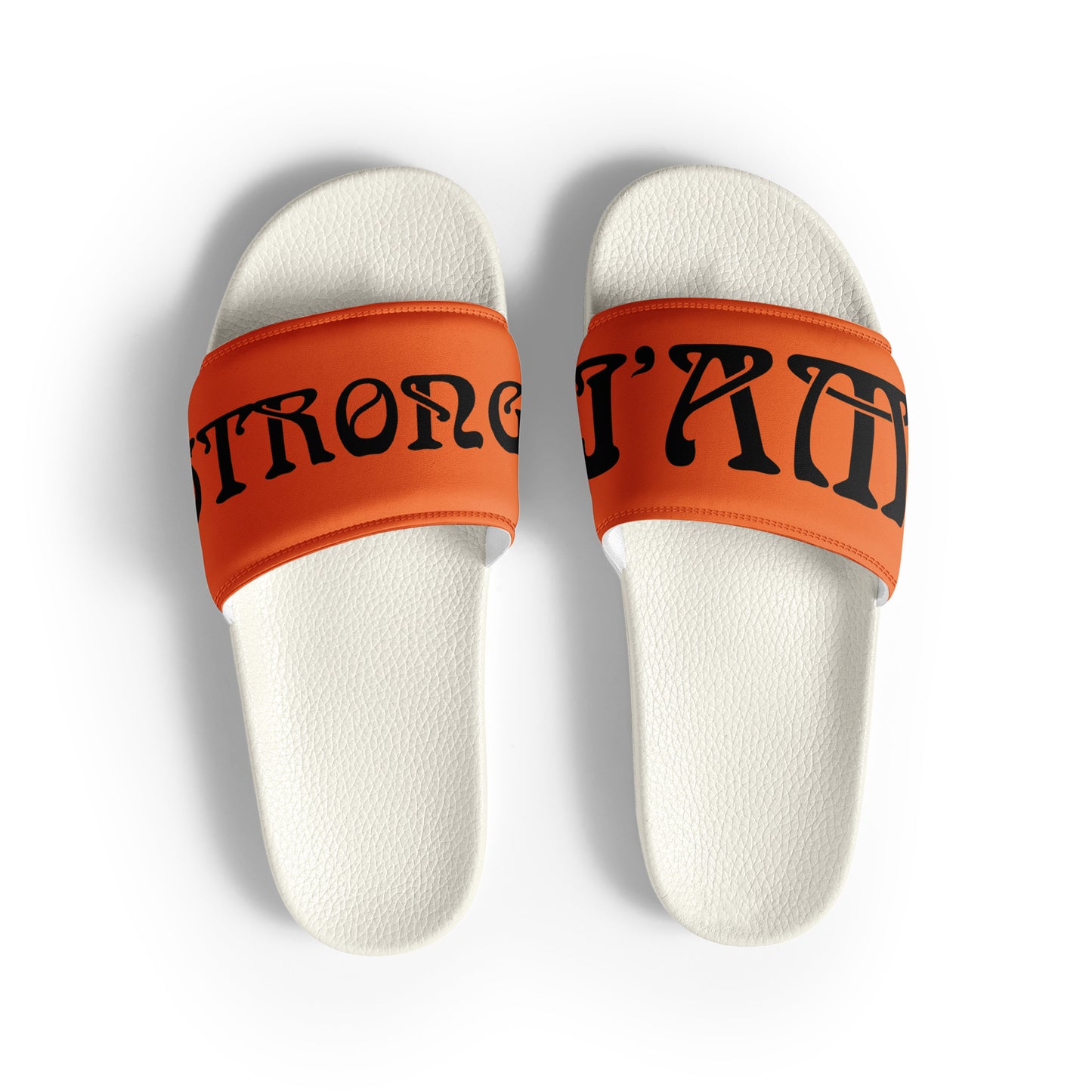 “I’AM STRONG” Orange Men’s Slides W/Black Font