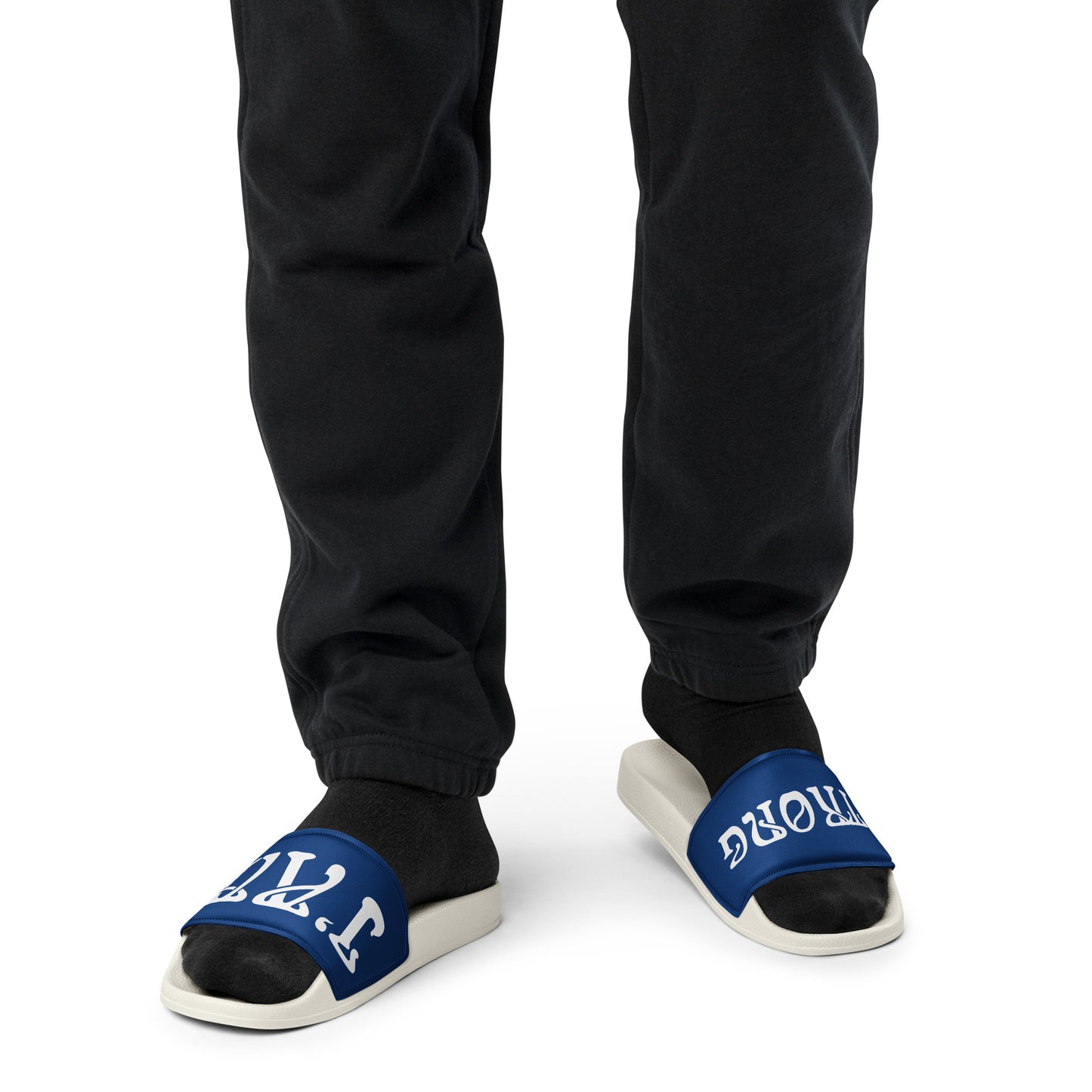 “I’AM STRONG” Blue Men’s Slides W/White Font