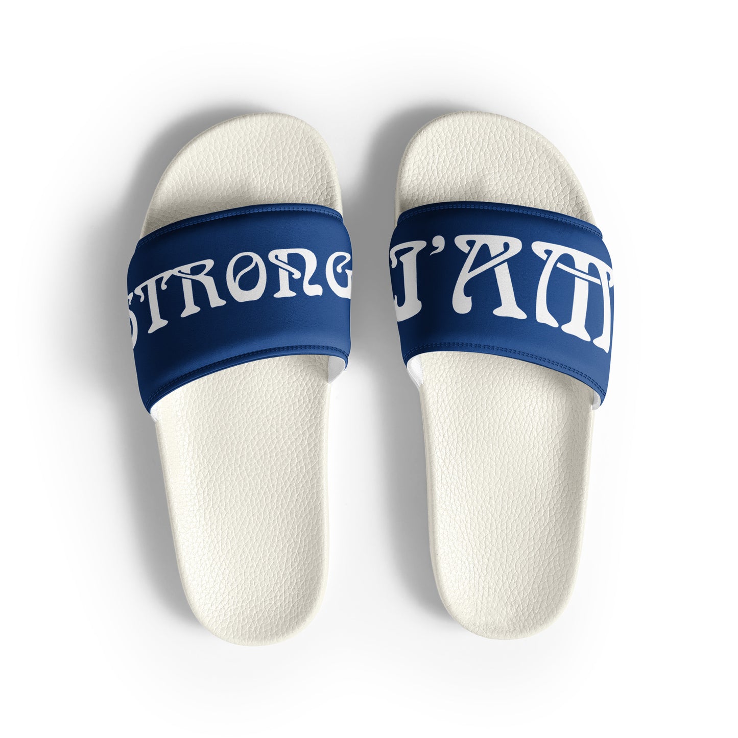 “I’AM STRONG” Blue Men’s Slides W/White Font