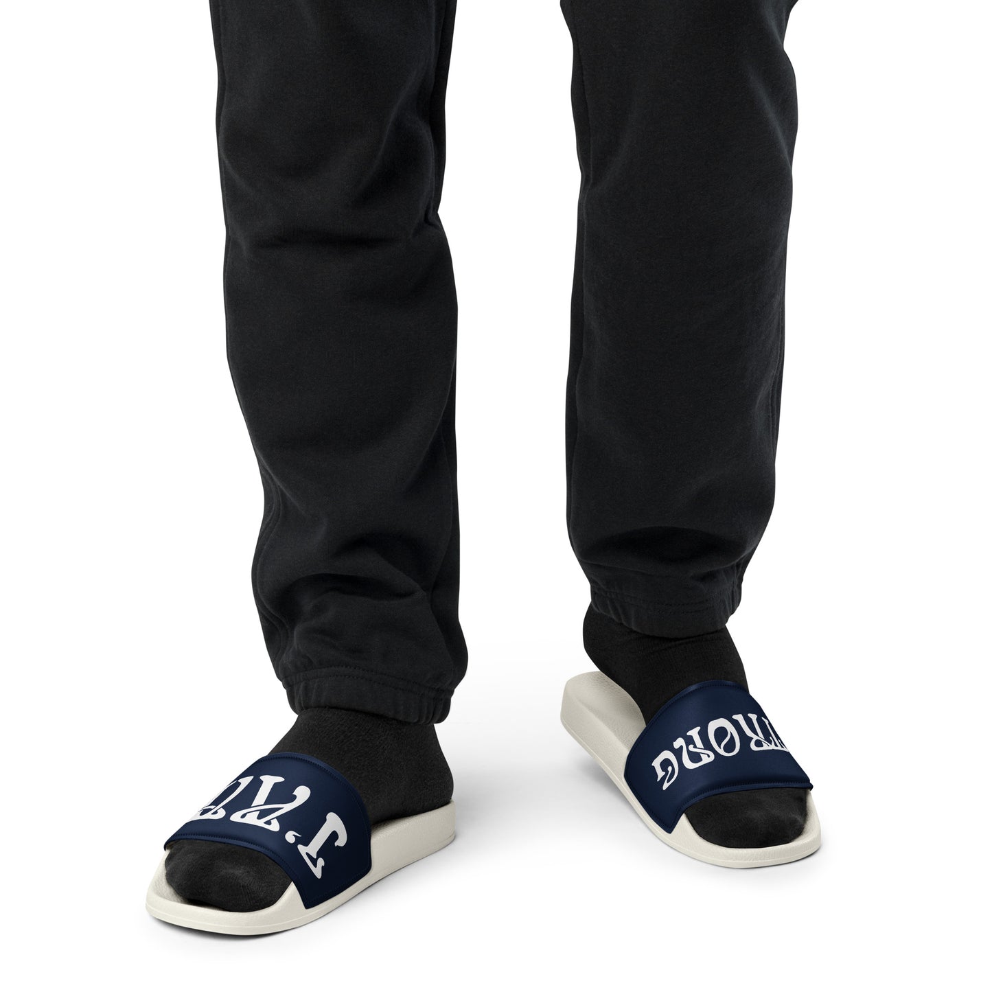 “I’AM STRONG” Blue Men’s Slides W/White Font