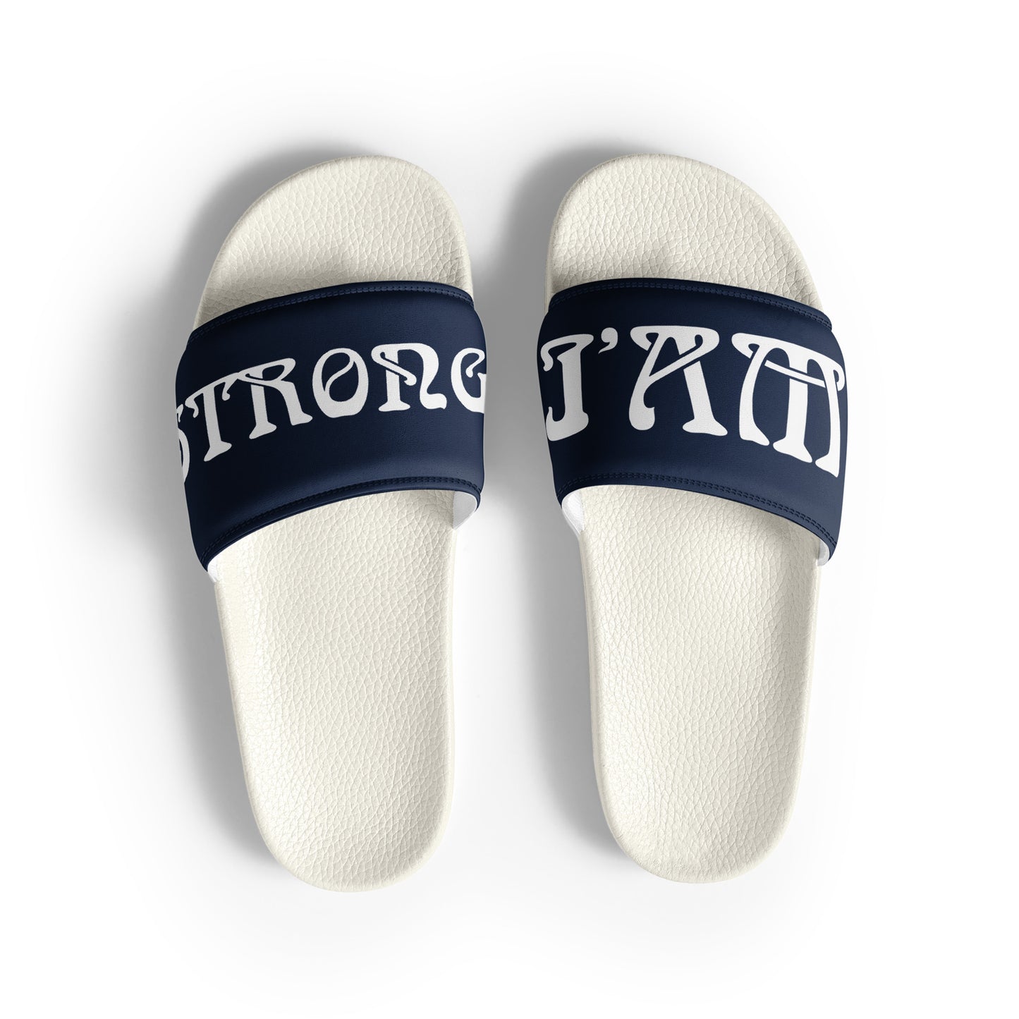 “I’AM STRONG” Blue Men’s Slides W/White Font