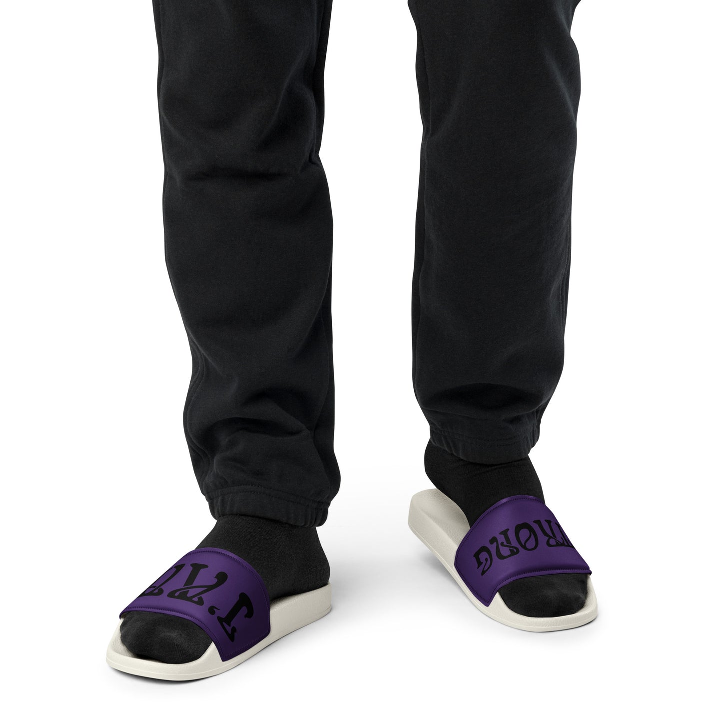 “I’AM STRONG” Purple Men’s Slides W/Black Font