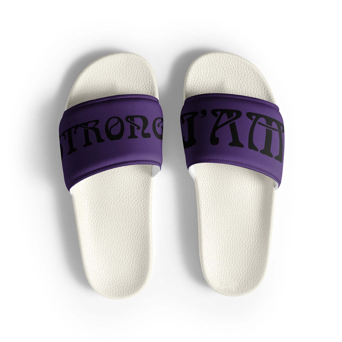 “I’AM STRONG” Purple Men’s Slides W/Black Font