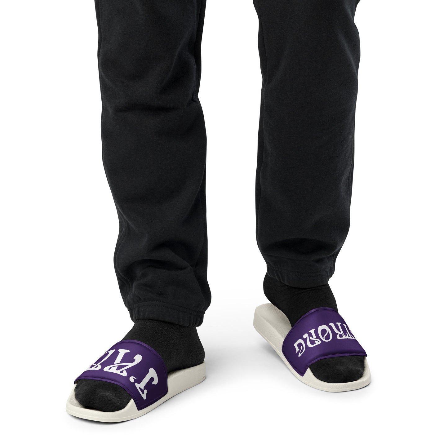“I’AM STRONG”Purple Men’s Slides W/White Font