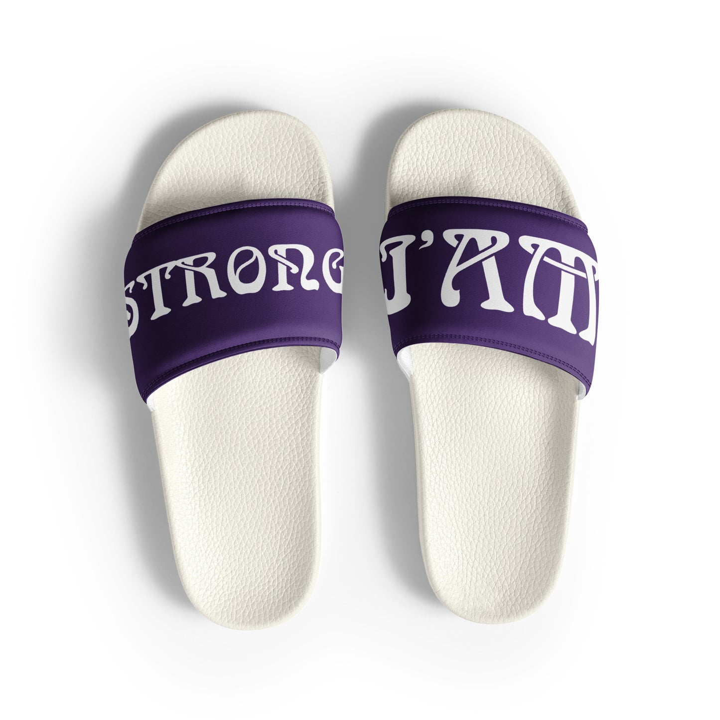 “I’AM STRONG”Purple Men’s Slides W/White Font