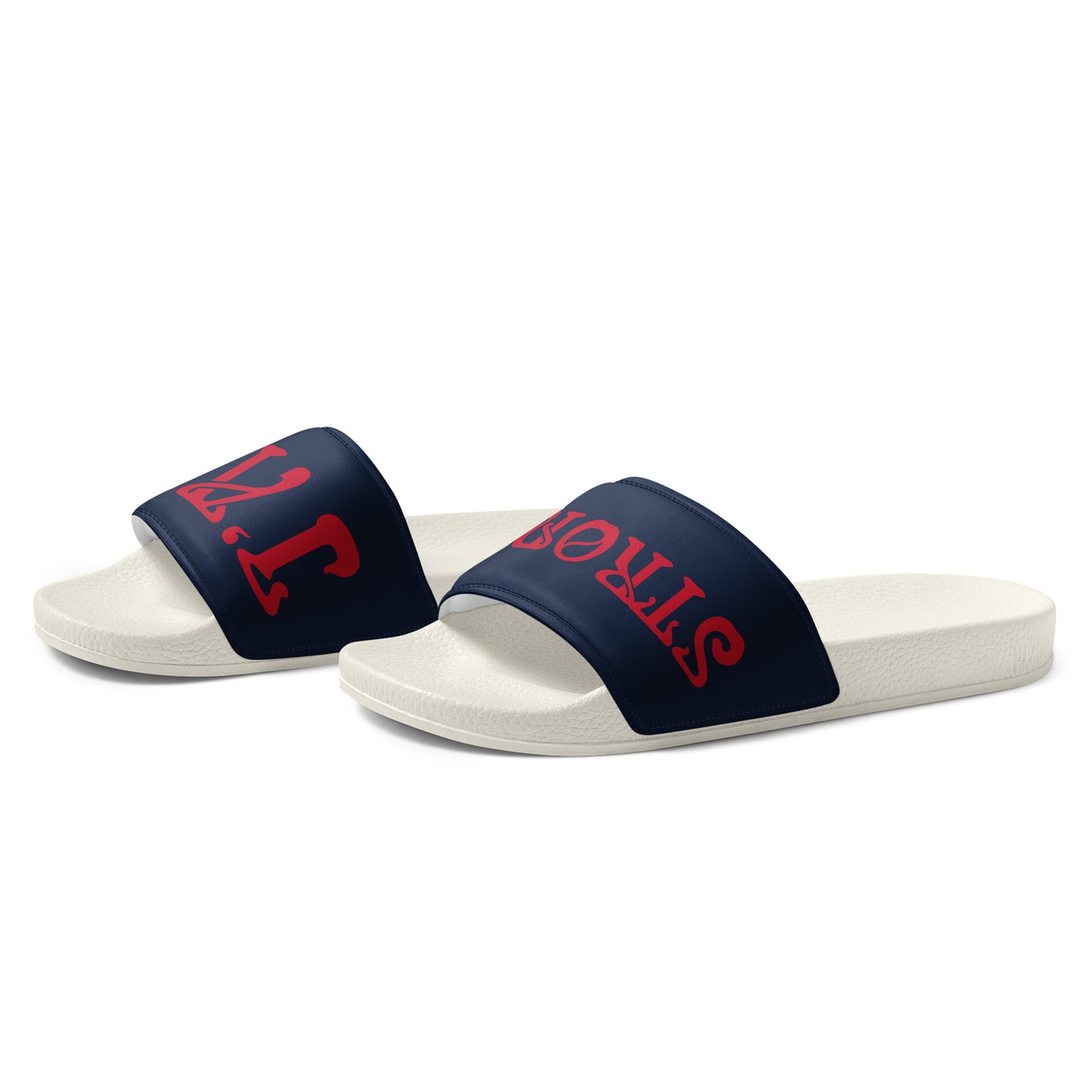 “I’AM STRONG” Blue Men’s Slides W/Red Font
