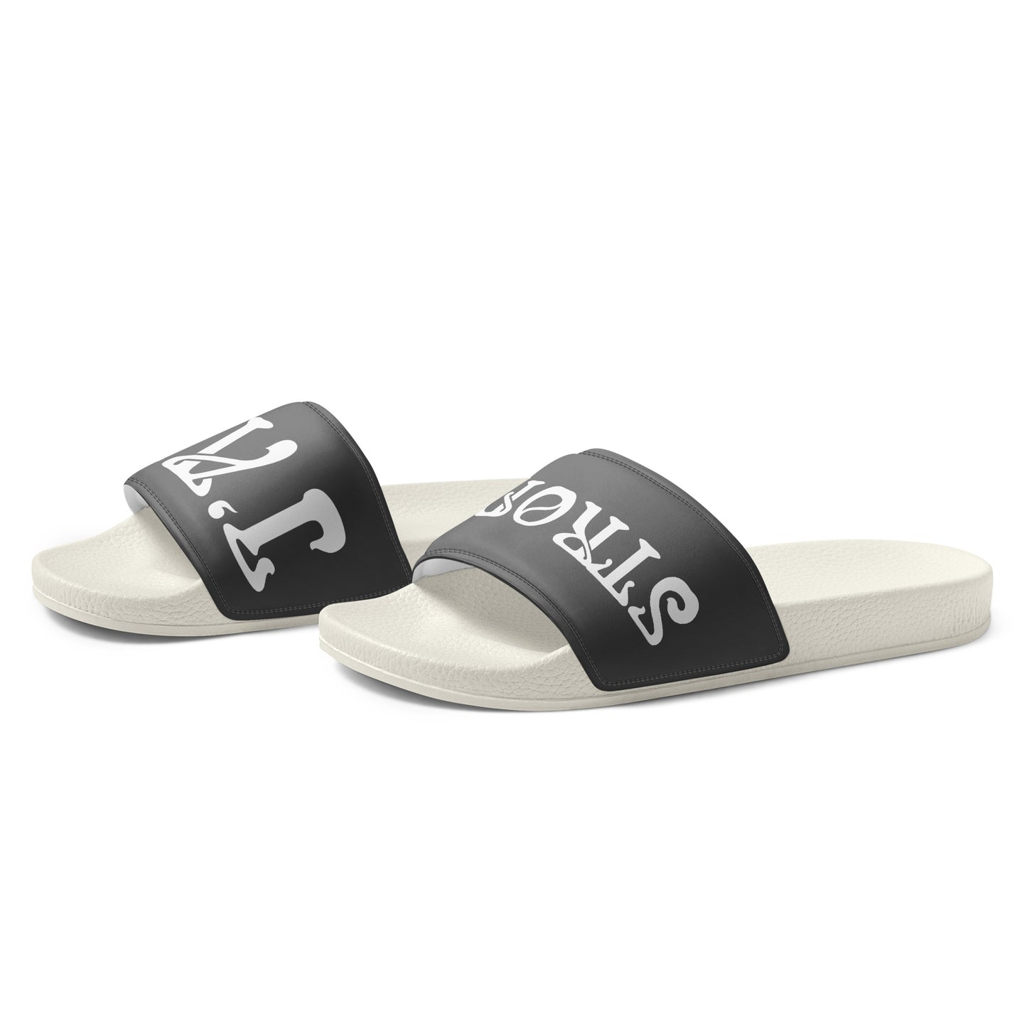 “I’AM STRONG” Grey Men’s Slides W/White Font