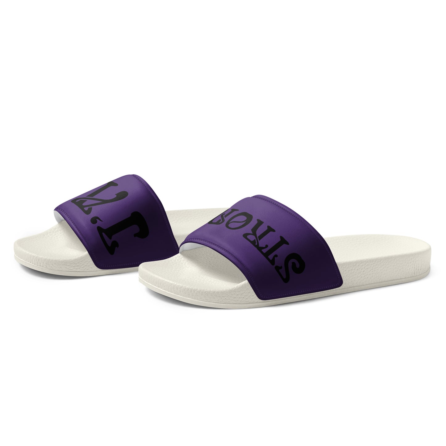 “I’AM STRONG” Purple Men’s Slides W/Black Font