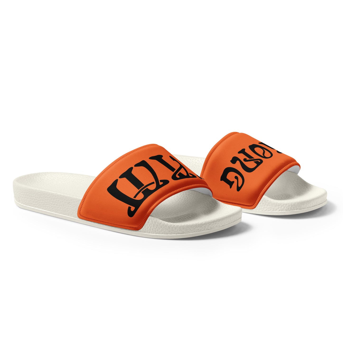 “I’AM STRONG” Orange Men’s Slides W/Black Font