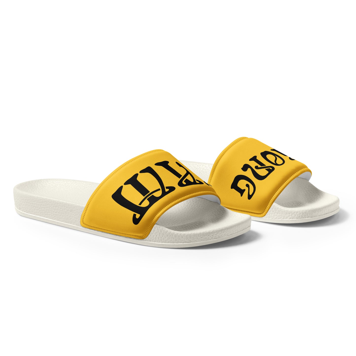 “I’AM STRONG” Yellow Men’s Slides W/Black Font