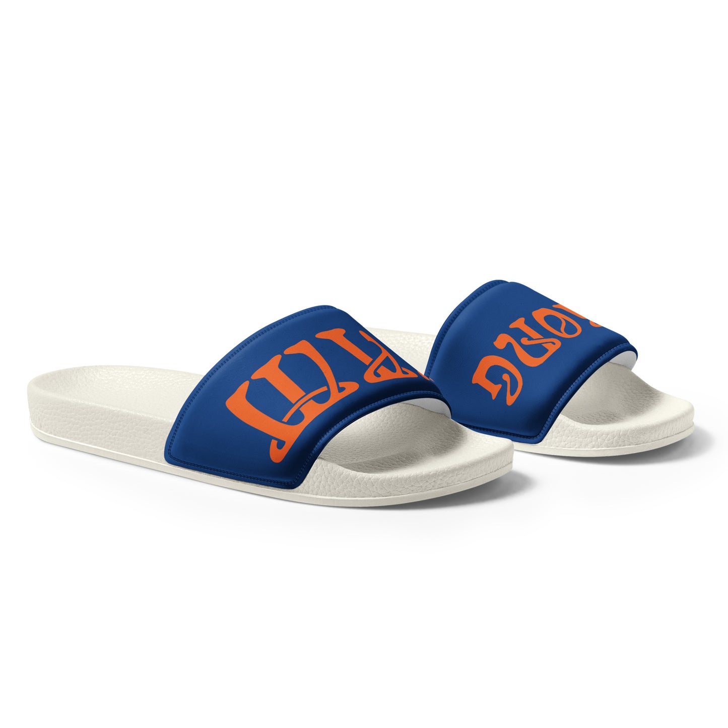 “I’AM STRONG” Blue Men’s Slides W/Orange Font
