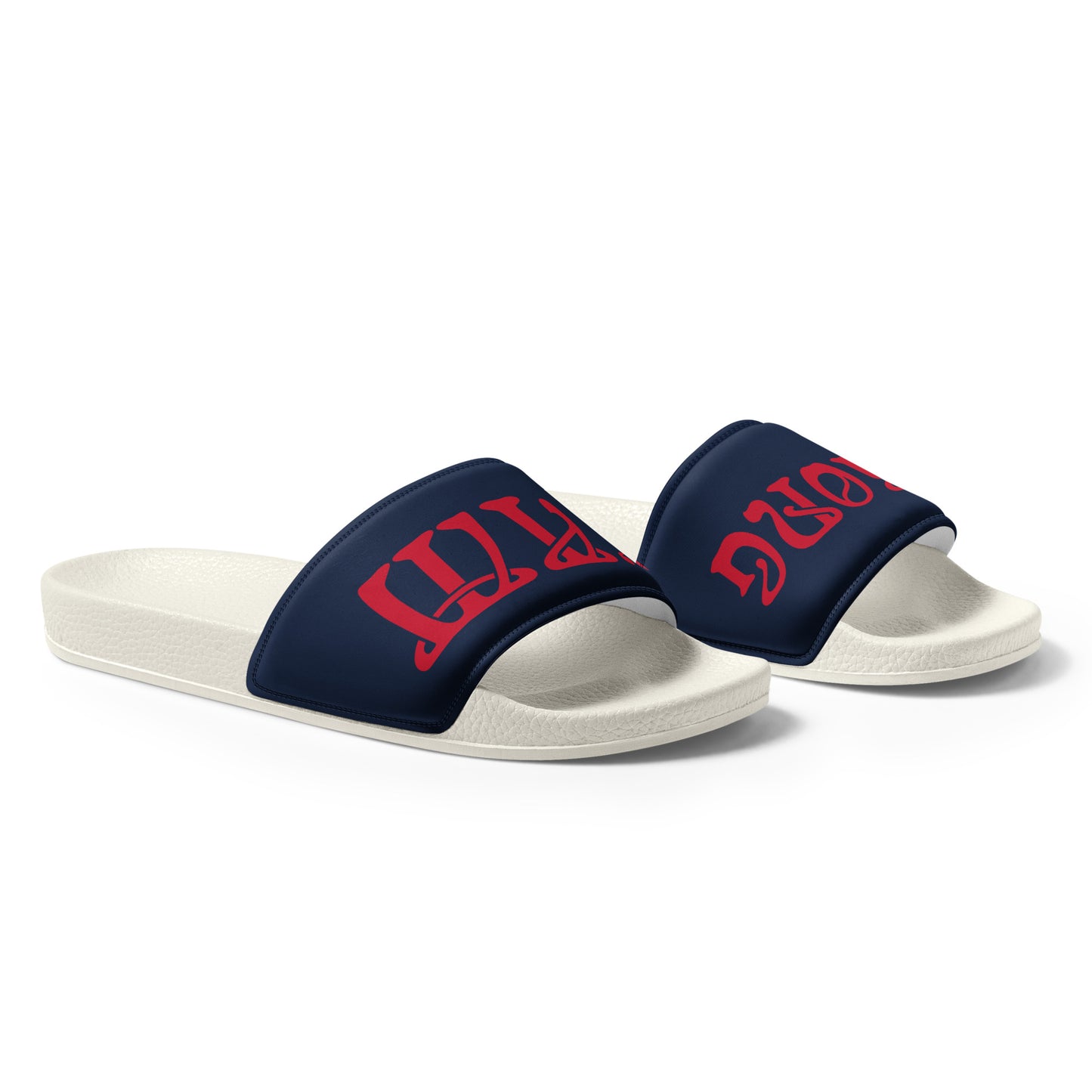 “I’AM STRONG” Blue Men’s Slides W/Red Font
