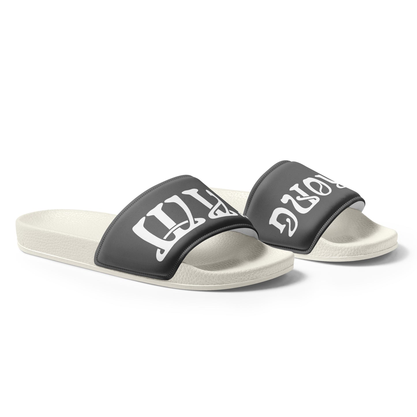 “I’AM STRONG” Grey Men’s Slides W/White Font