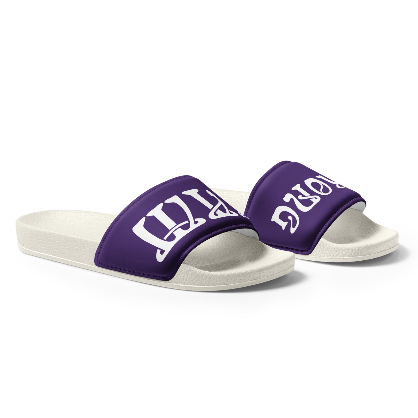 “I’AM STRONG”Purple Men’s Slides W/White Font