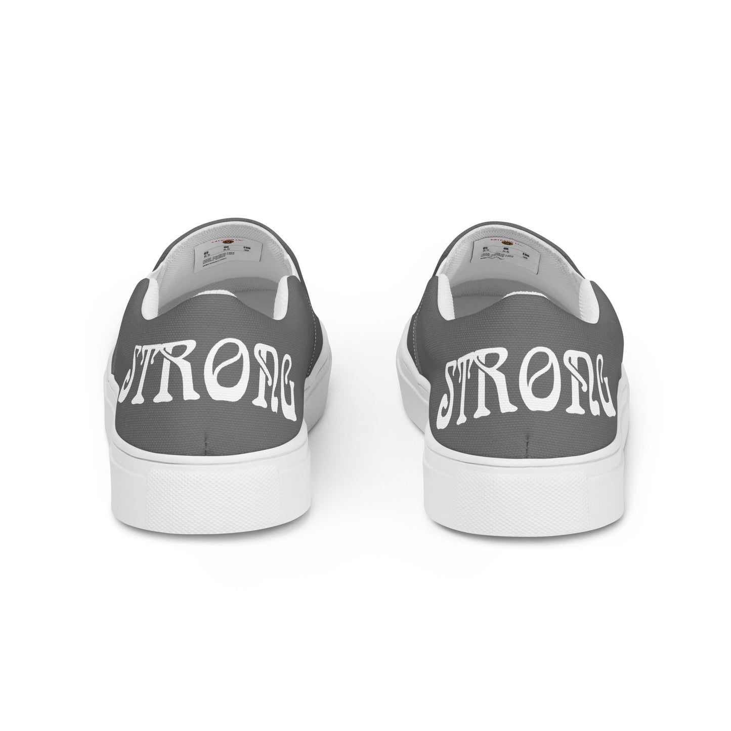 “STRONG”Grey Men’s Slip-On Canvas Shoes