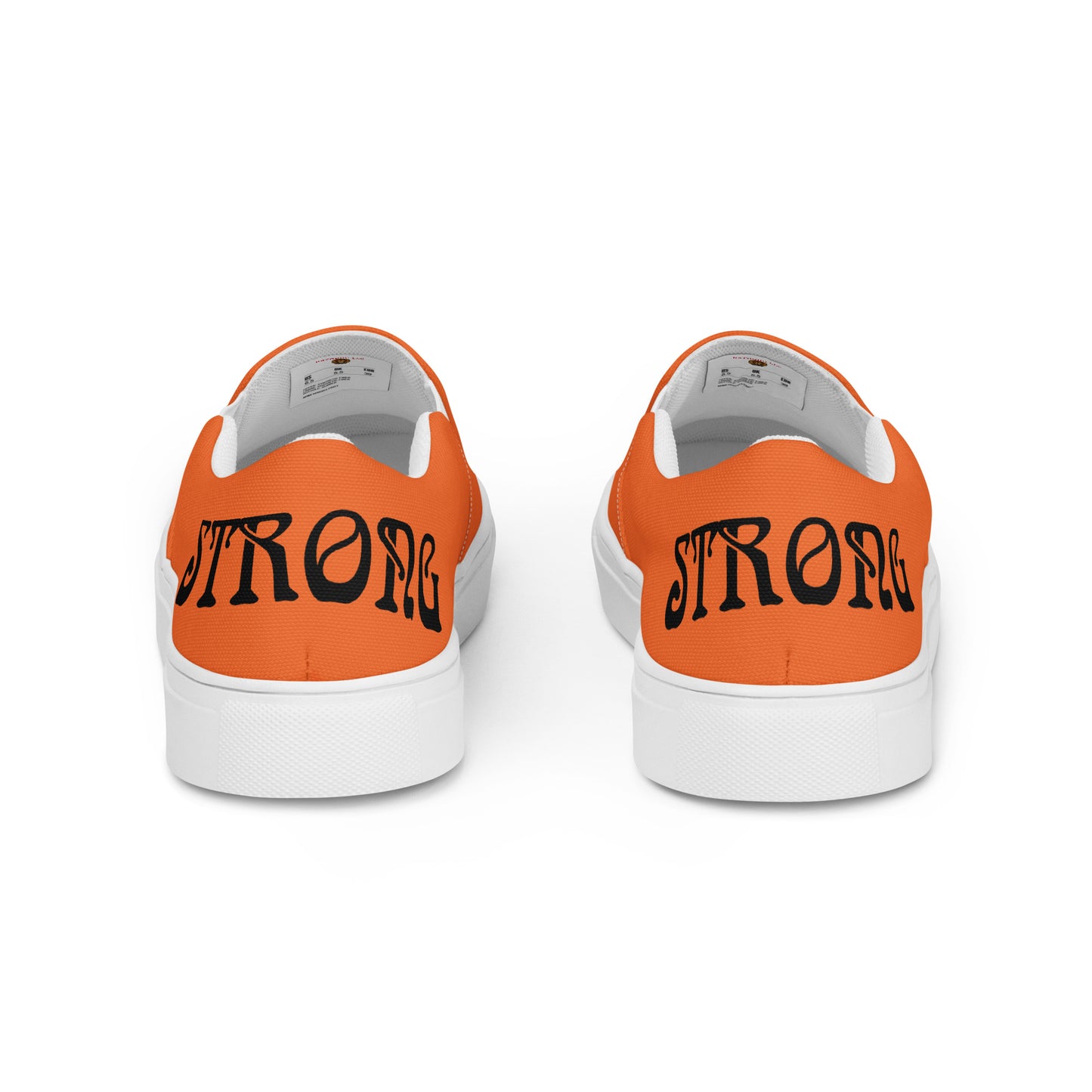 “STRONG”Orange Men’s Slip-On Canvas Shoes W/Black Font