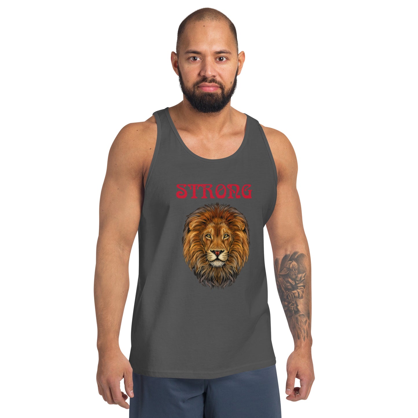 “STRONG”Men’s Tank Top W/Red Font
