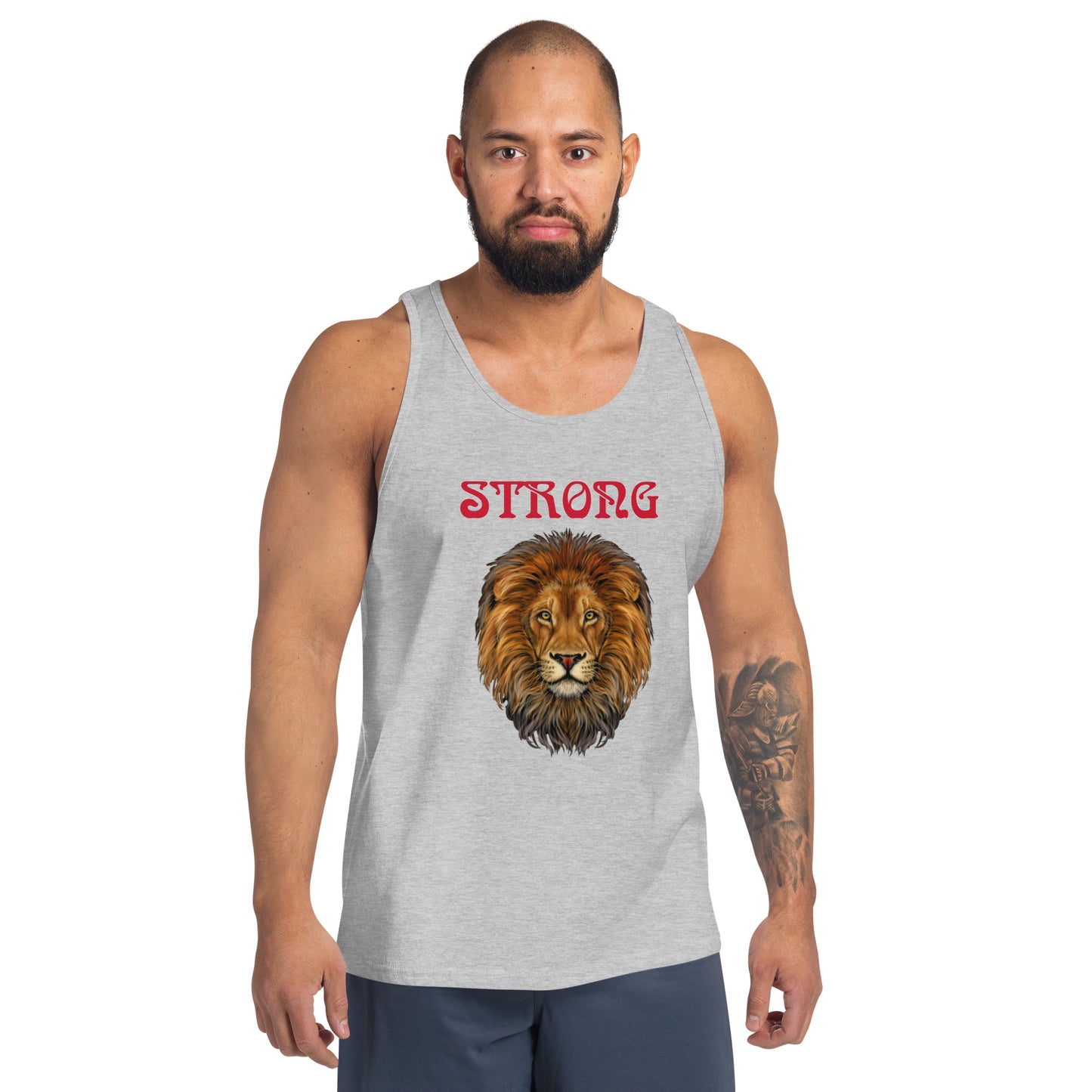 “STRONG”Men’s Tank Top W/Red Font