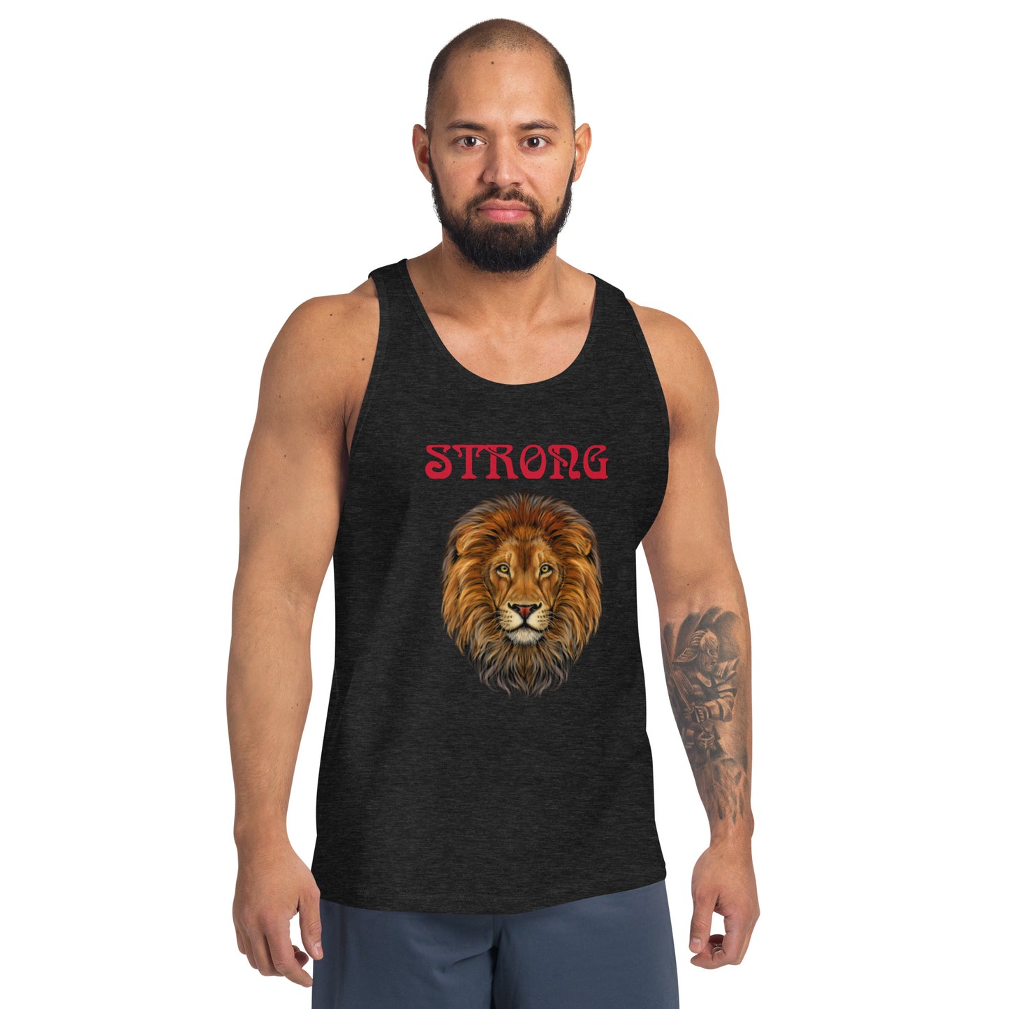 “STRONG”Men’s Tank Top W/Red Font