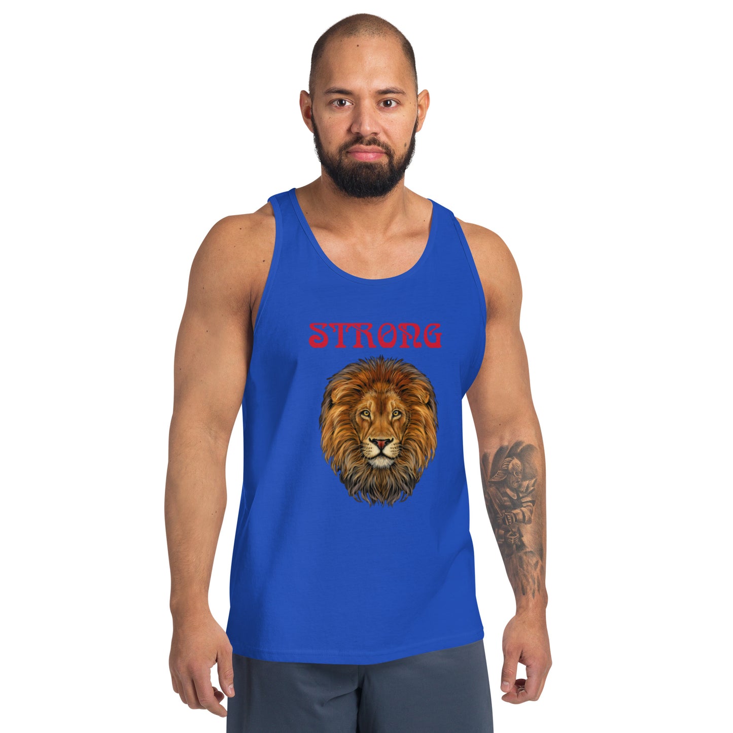 “STRONG”Men’s Tank Top W/Red Font