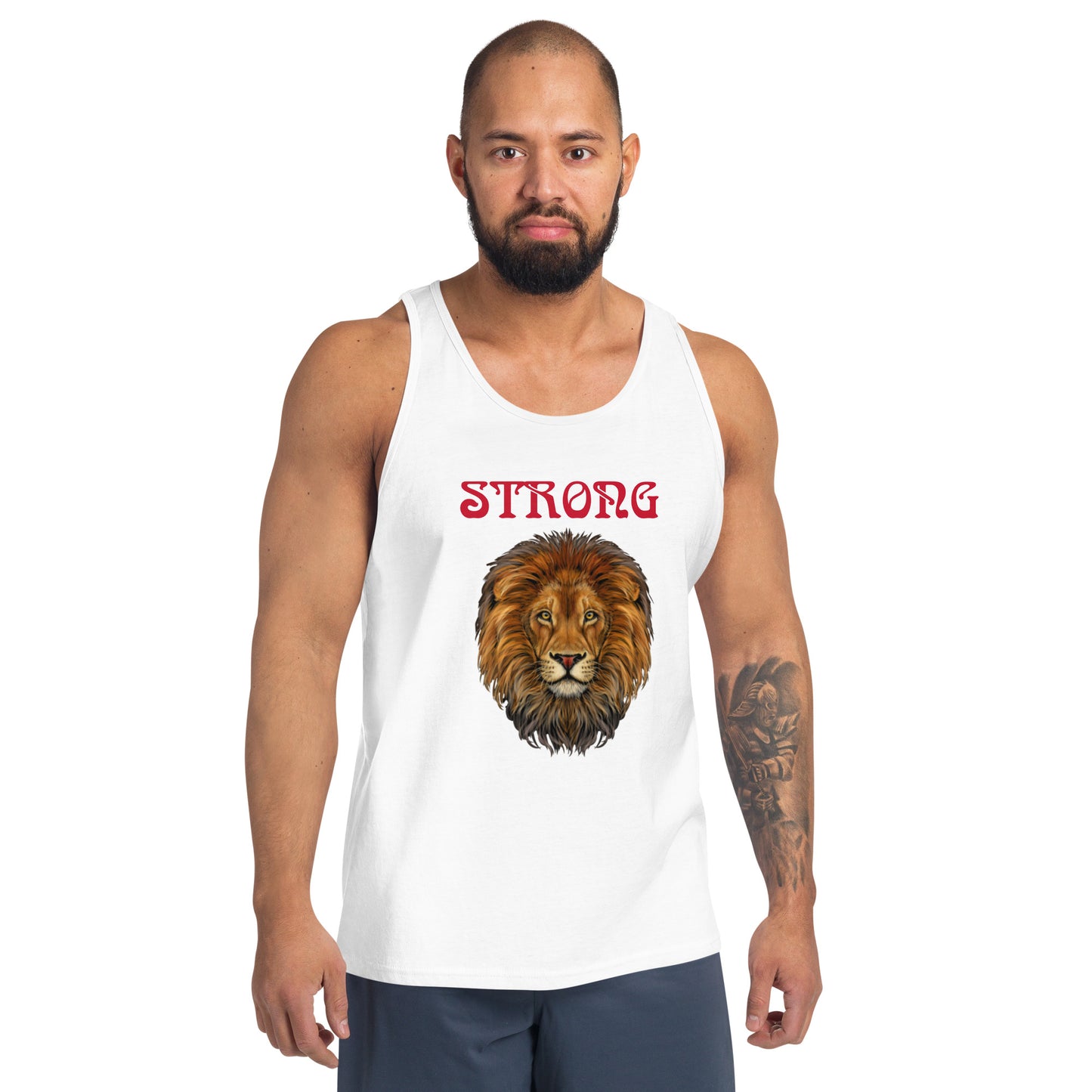 “STRONG”Men’s Tank Top W/Red Font