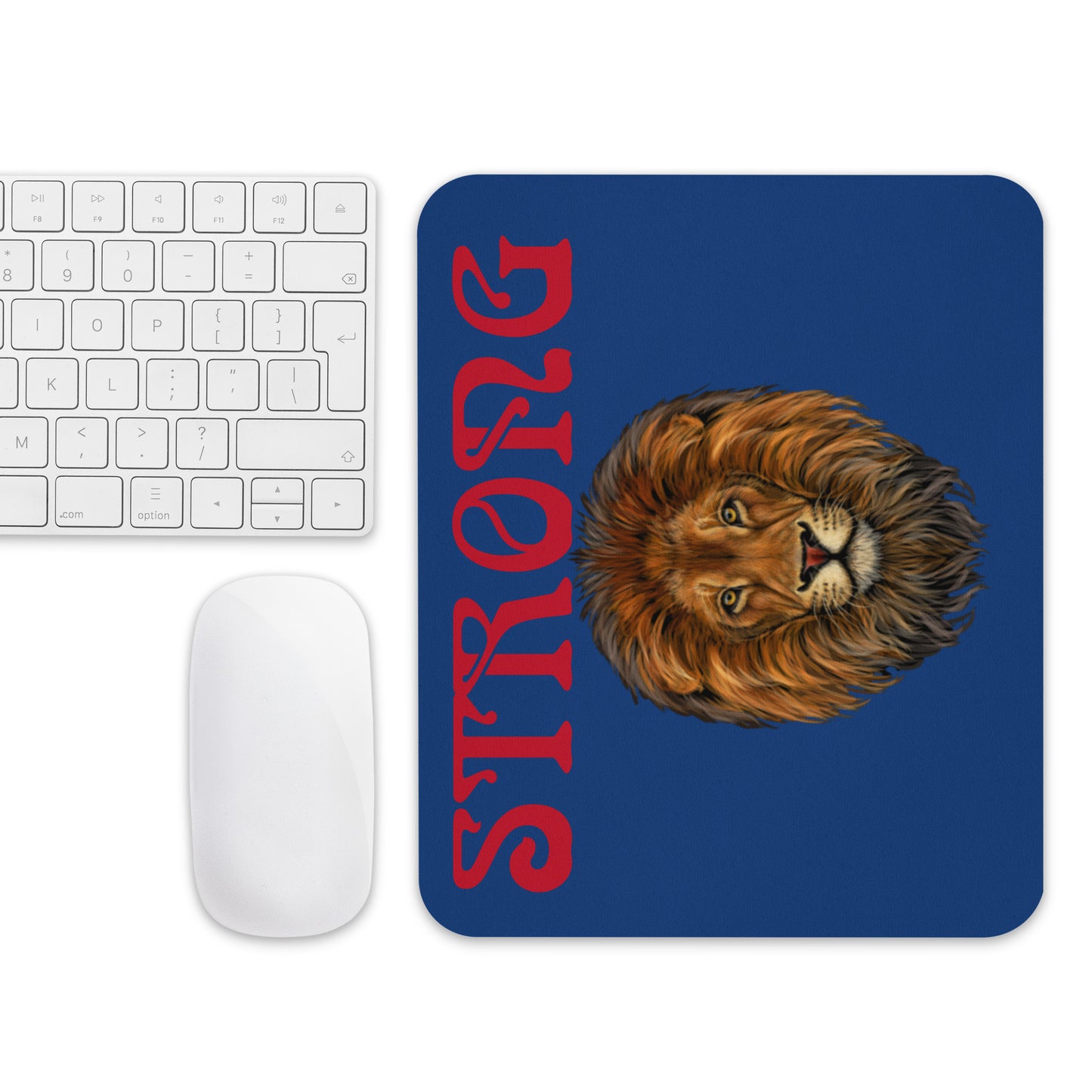 “STRONG”Navy Blue Mouse Pad W/Red Font