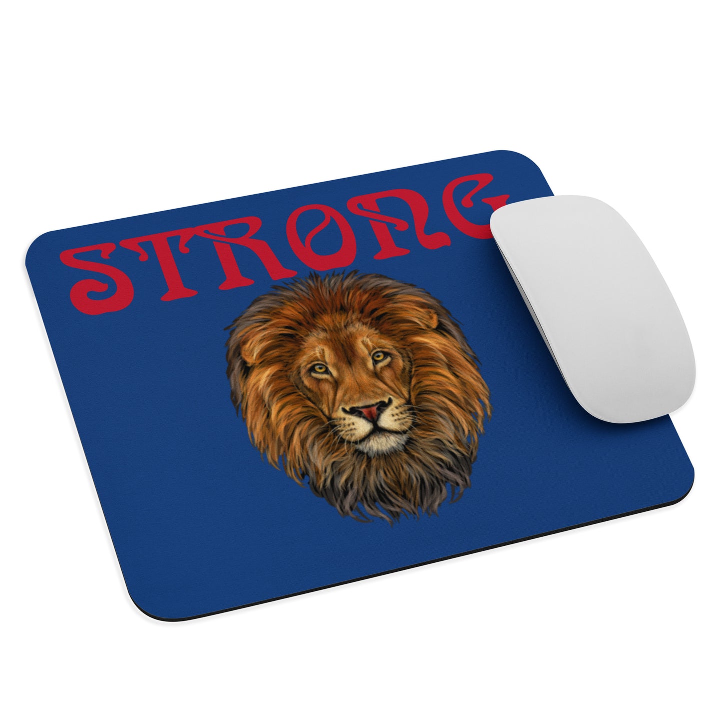 “STRONG”Navy Blue Mouse Pad W/Red Font