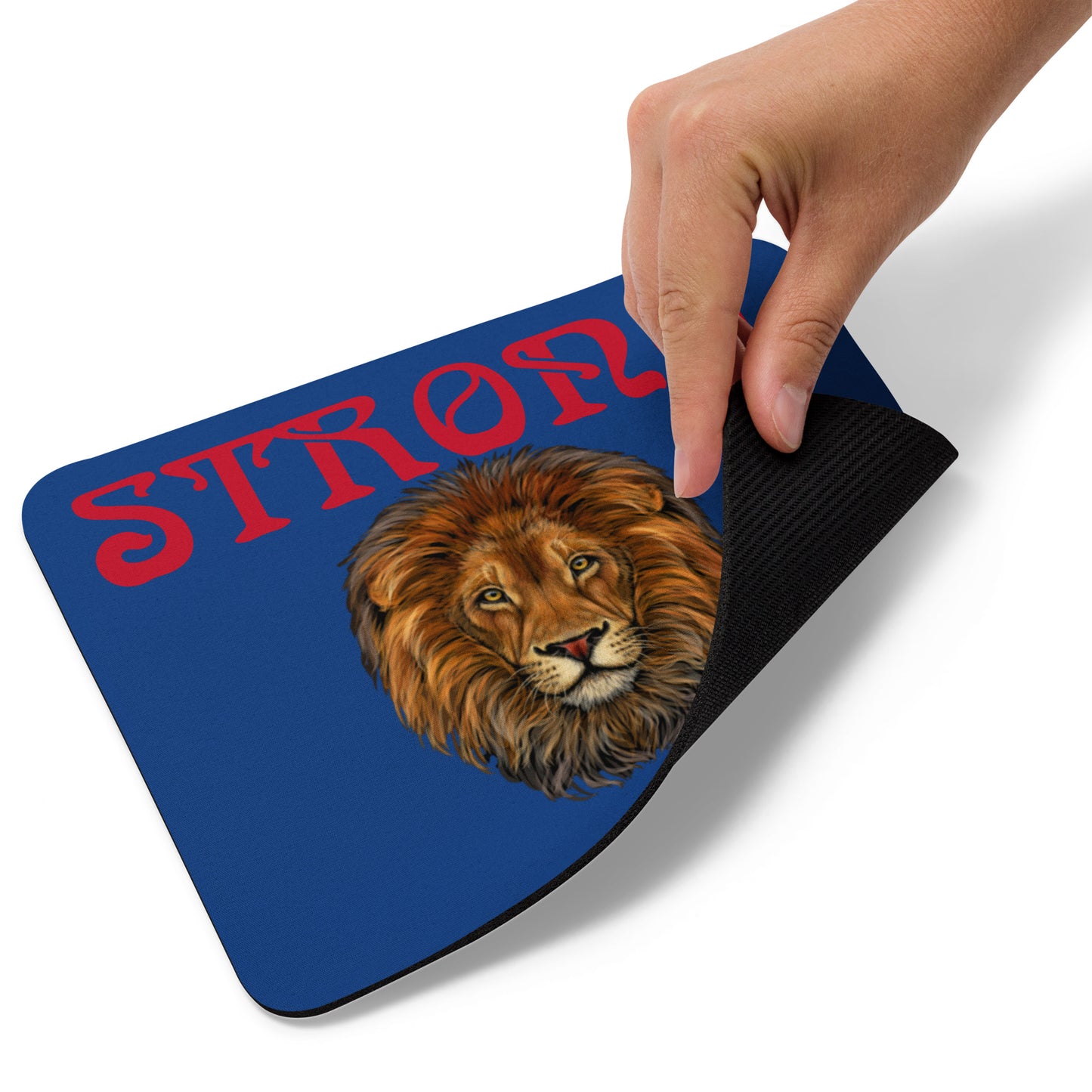 “STRONG”Navy Blue Mouse Pad W/Red Font