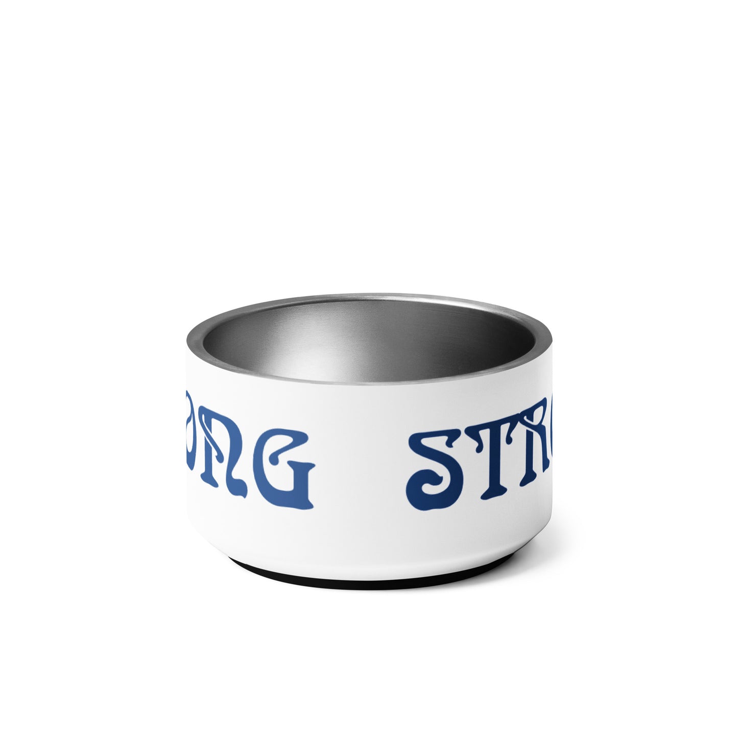 “STRONG” Pet Bowl W/Blue Font