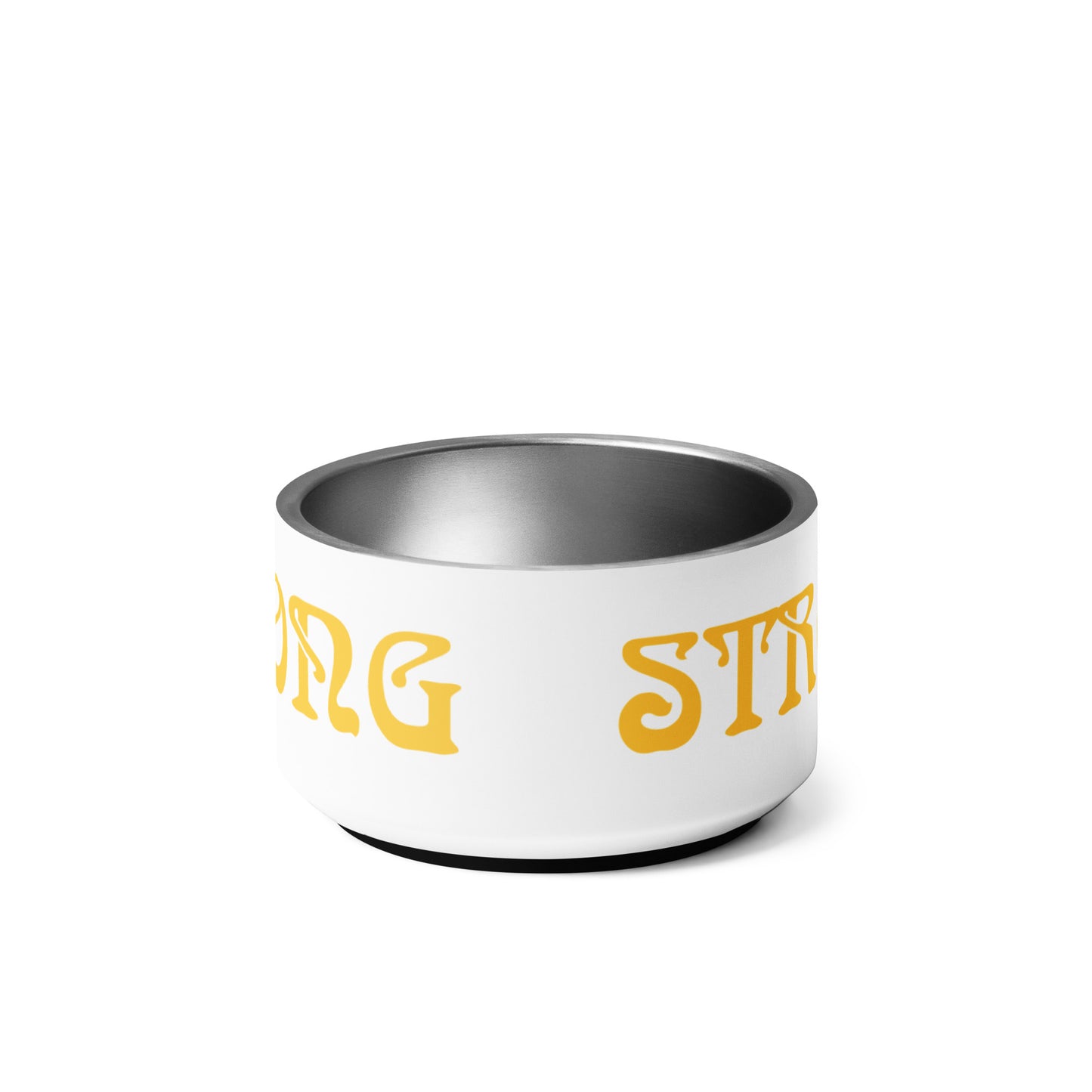 “STRONG” Pet Bowl W/Yellow Font