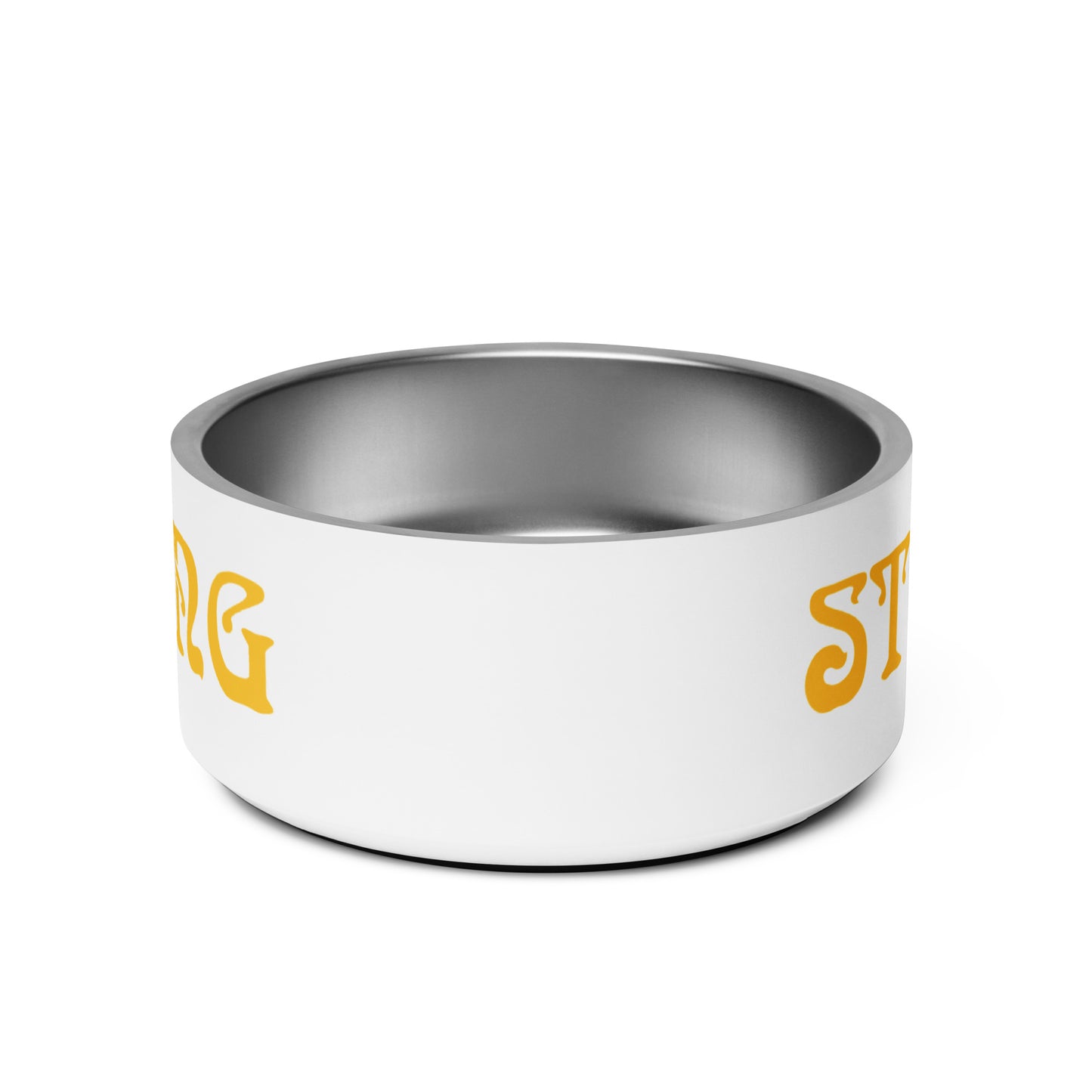 “STRONG” Pet Bowl W/Yellow Font