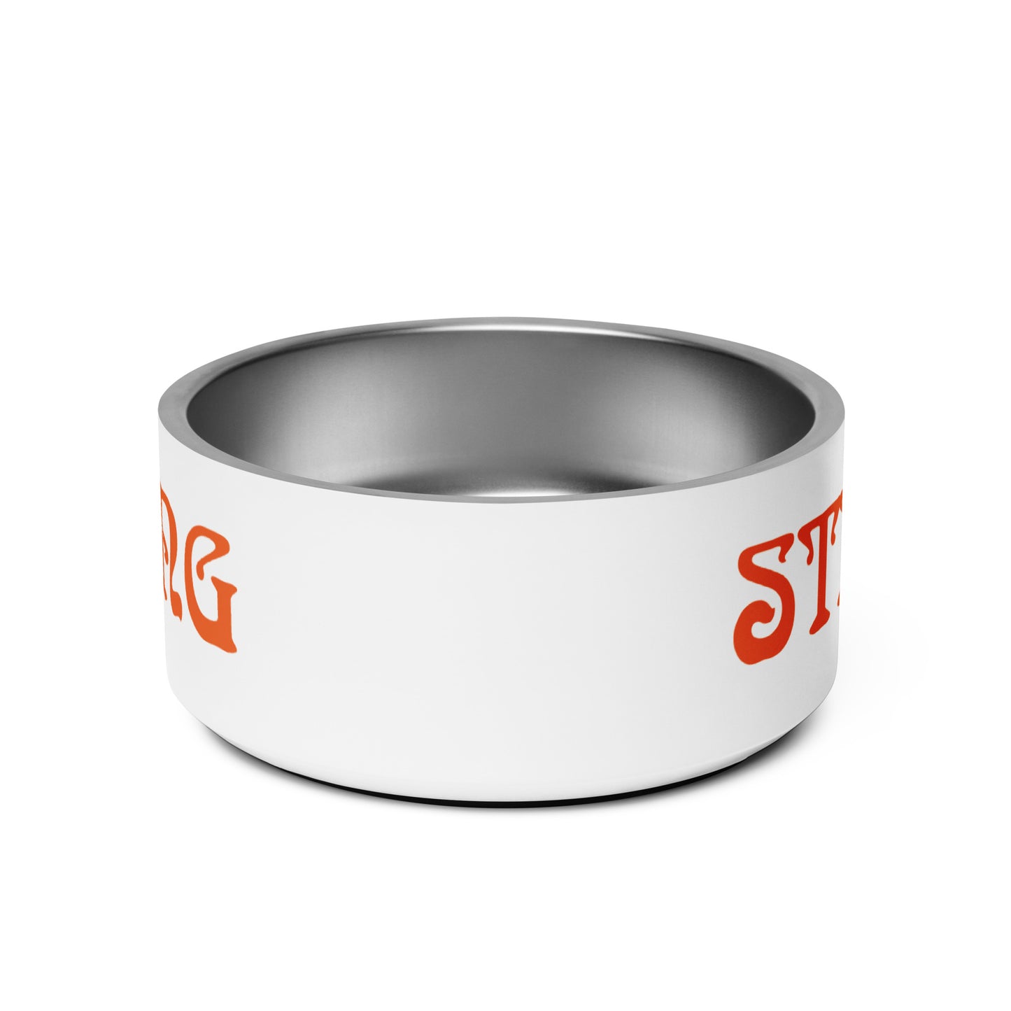 “STRONG” Pet Bowl W/Orange Font
