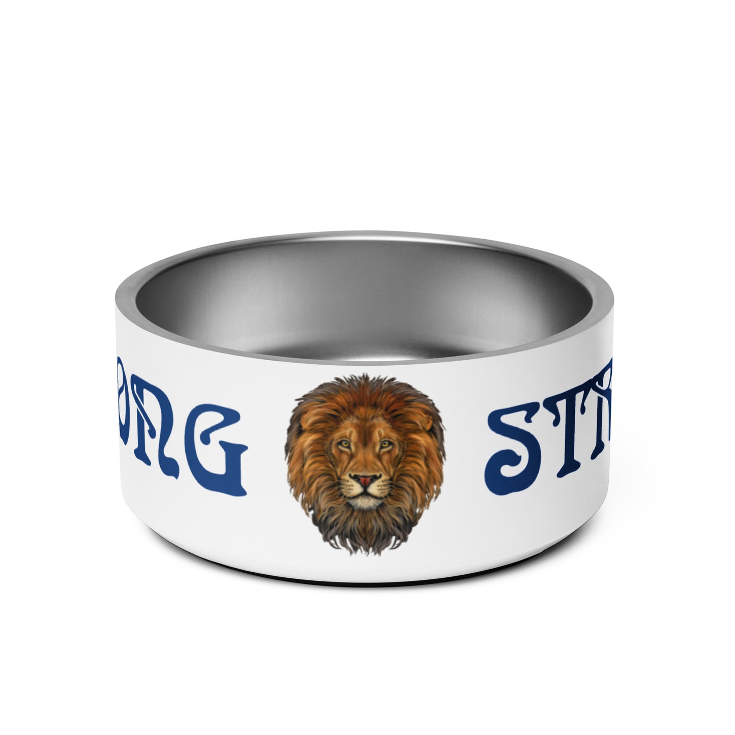 “STRONG” Pet Bowl W/Blue Font
