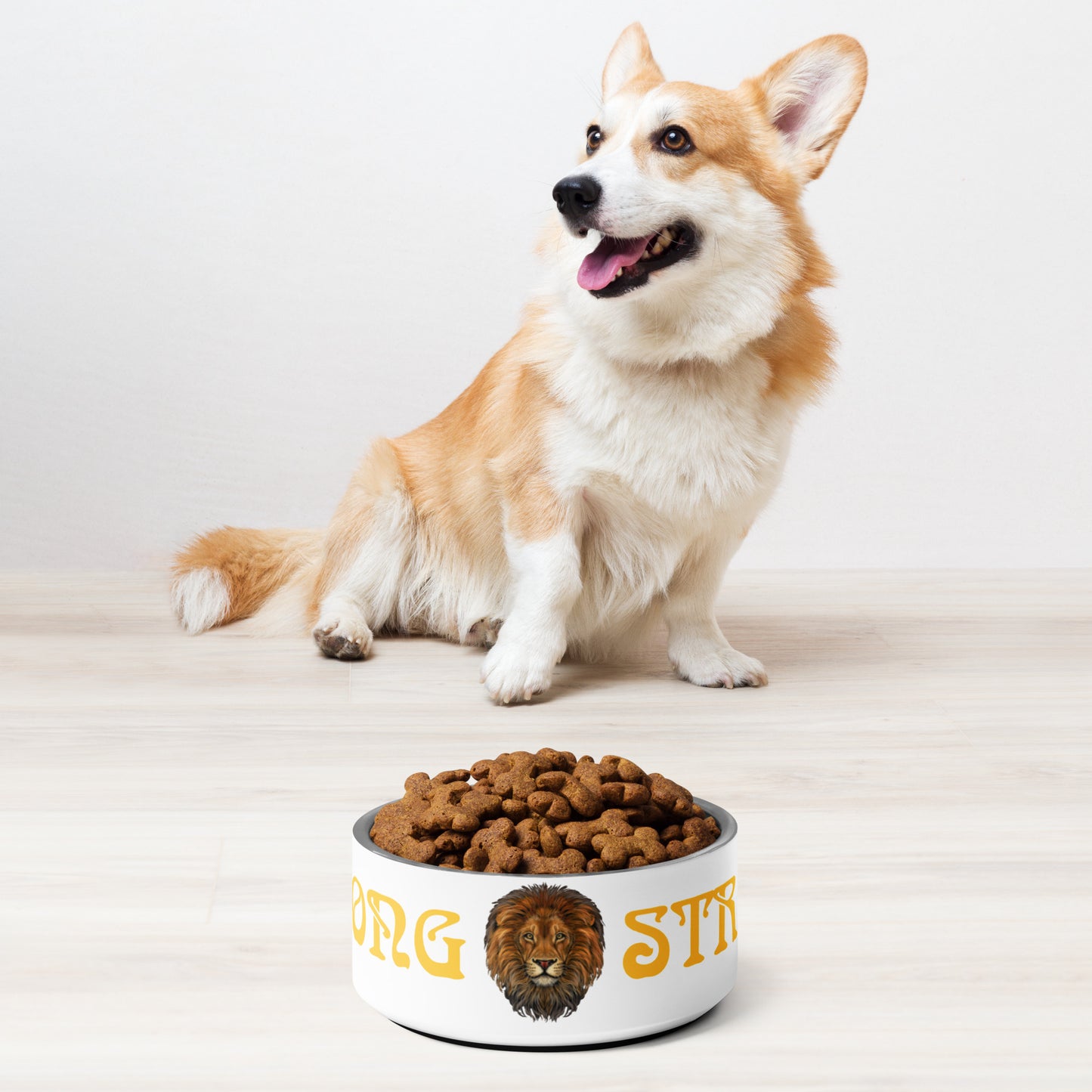 “STRONG” Pet Bowl W/Yellow Font