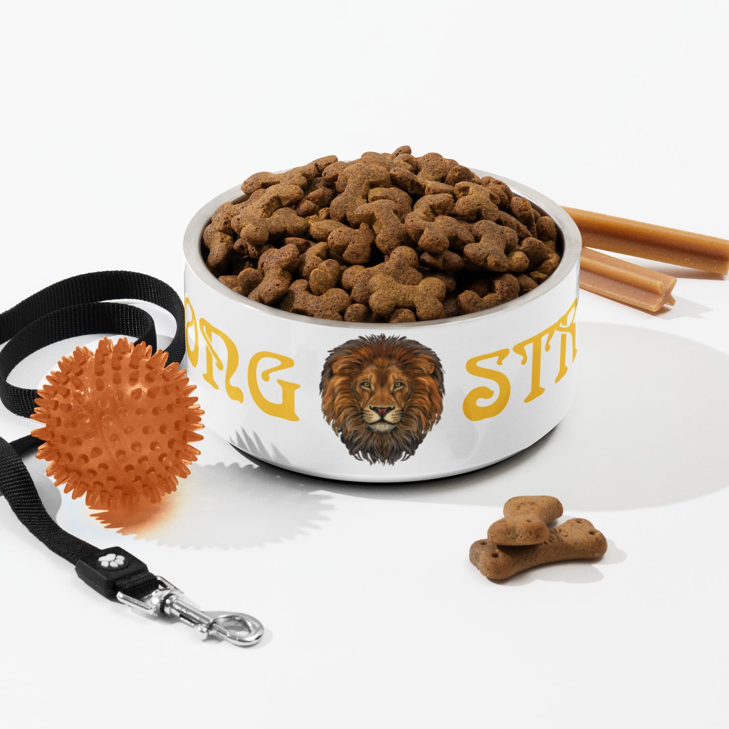 “STRONG” Pet Bowl W/Yellow Font