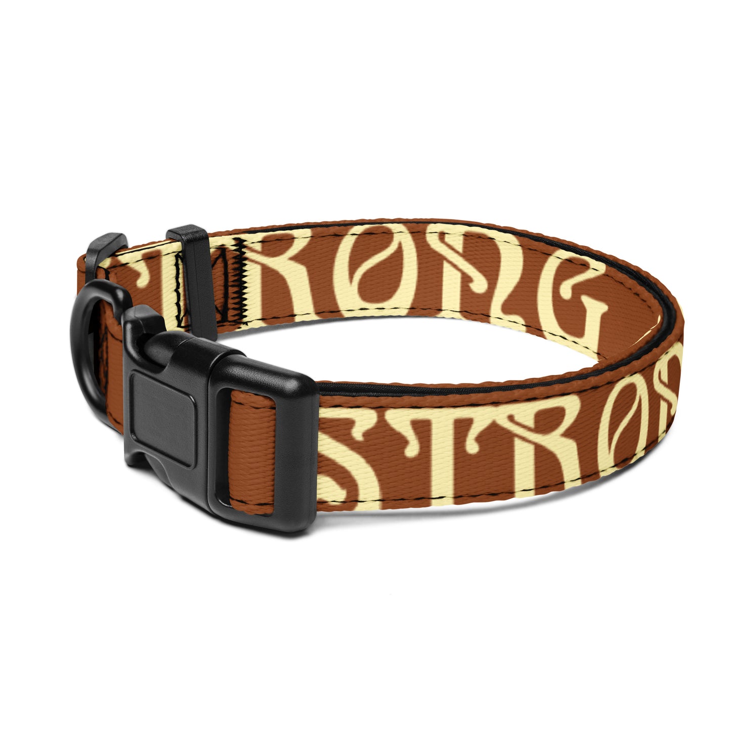 “STRONG” Brown Pet Collar W/Banana Font