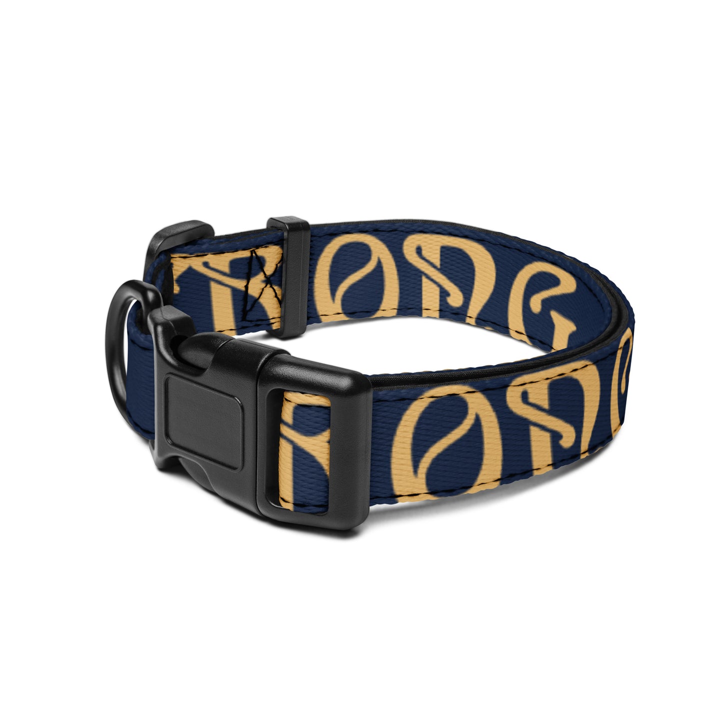“STRONG” Navy Pet Collar W/Fawn Font