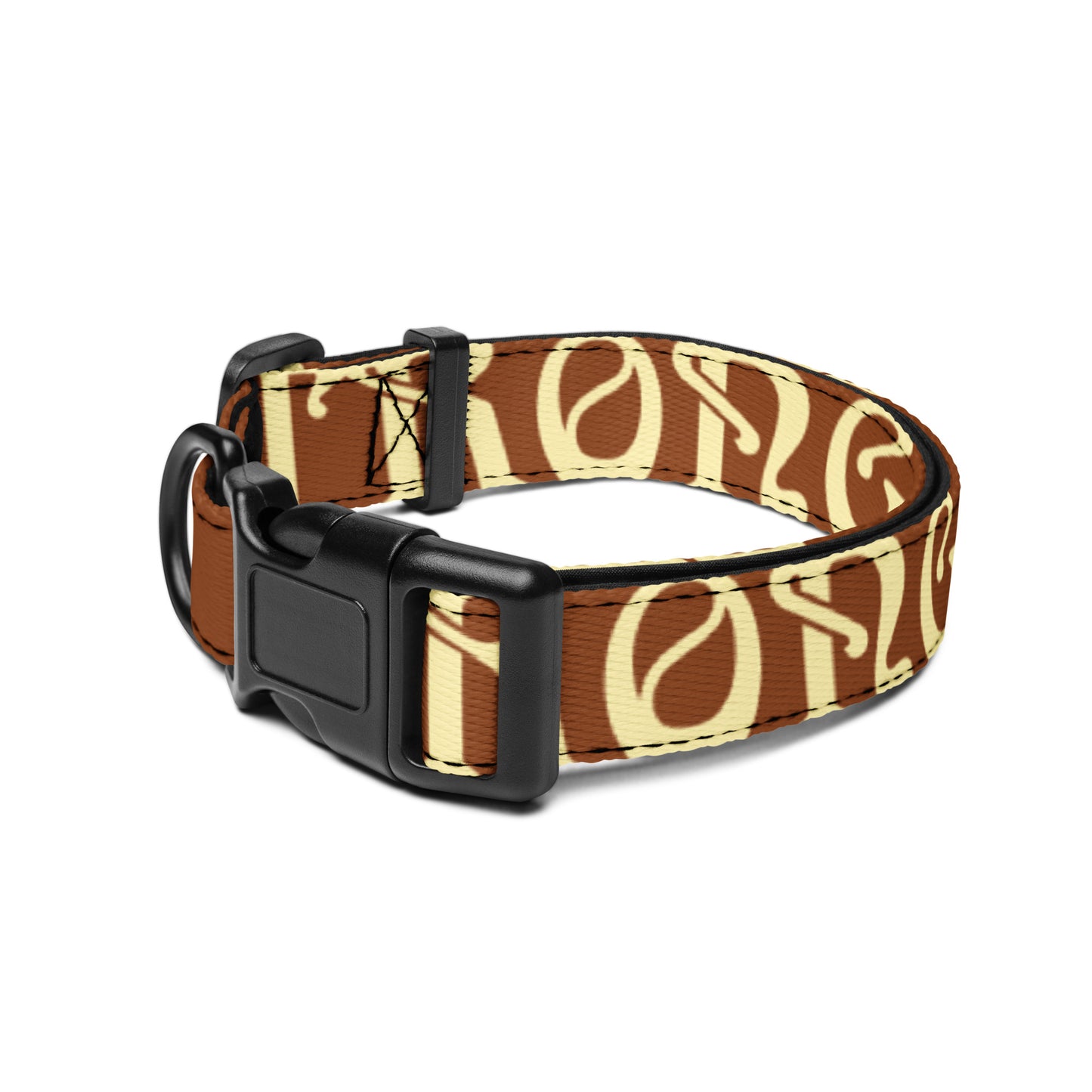 “STRONG” Brown Pet Collar W/Banana Font