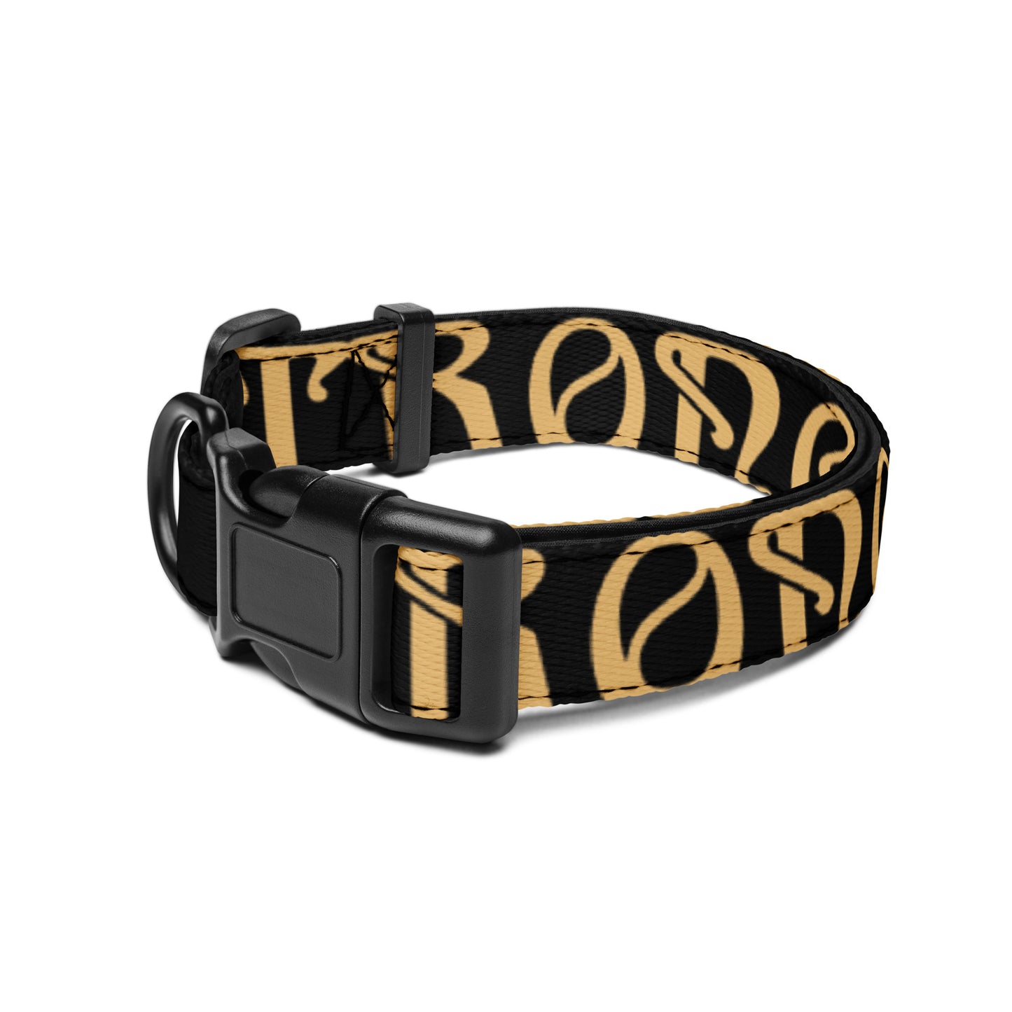 “STRONG”Black Pet Collar W/Fawn Font