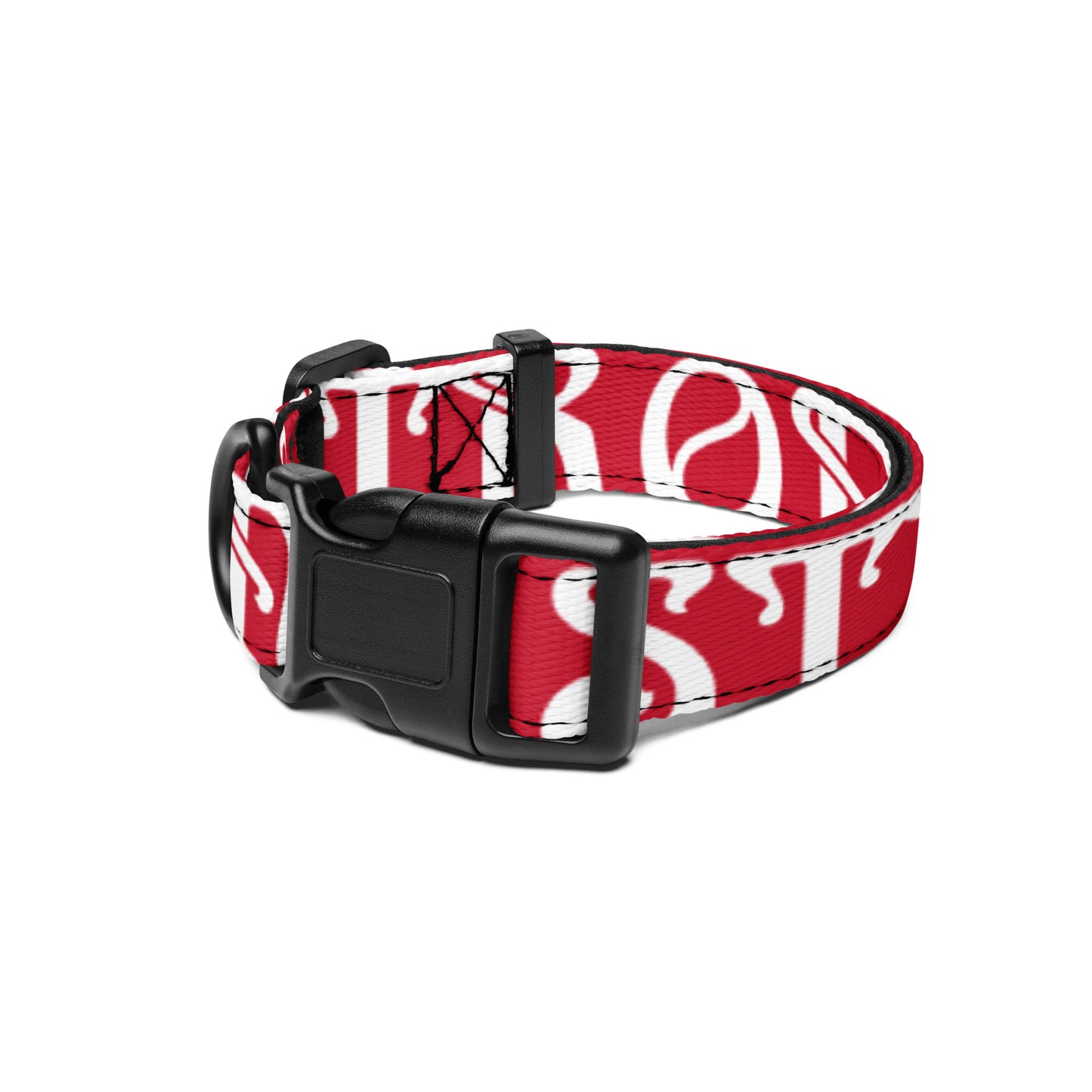 “STRONG” Red Pet Collar W/White Font