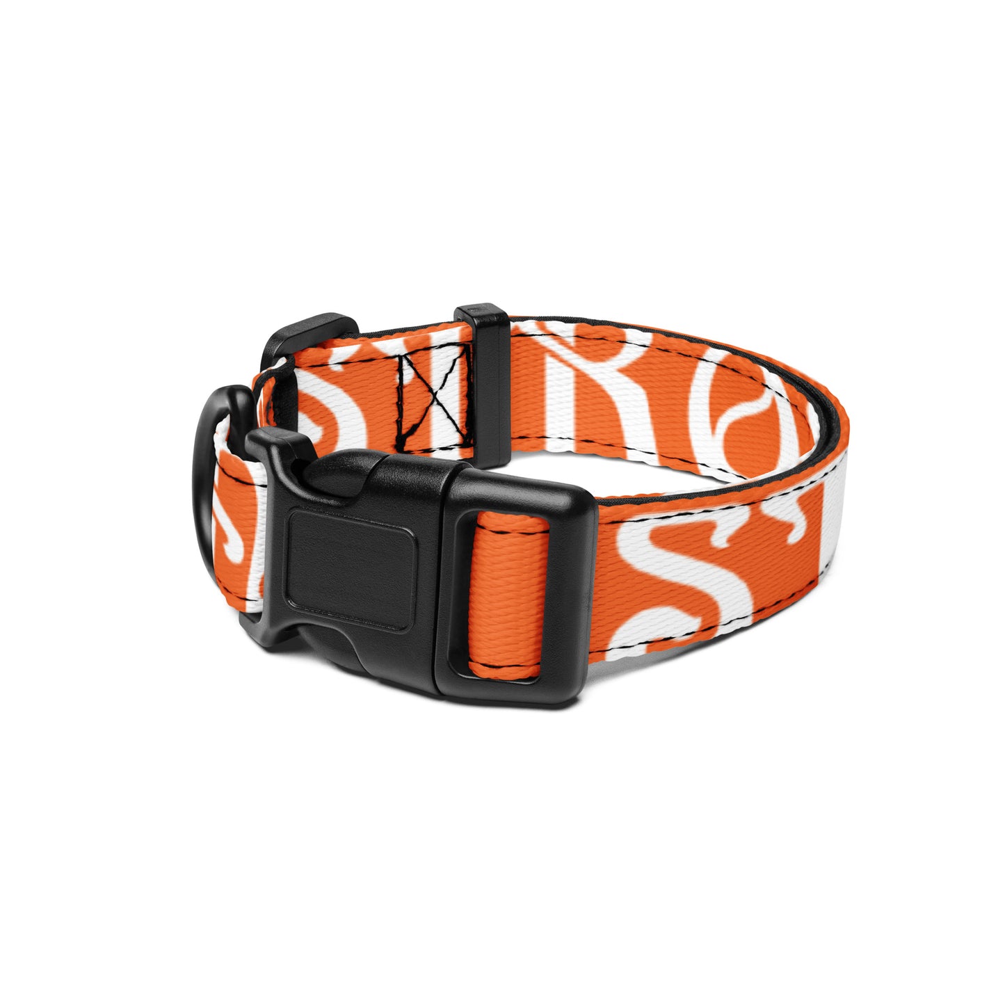“STRONG” Orange Pet Collar W/White Font