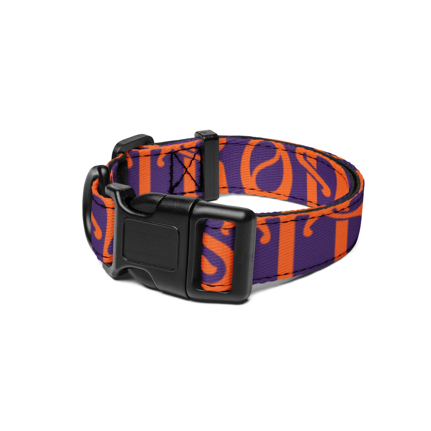 “STRONG”Purple Pet Collar W/Orange Font