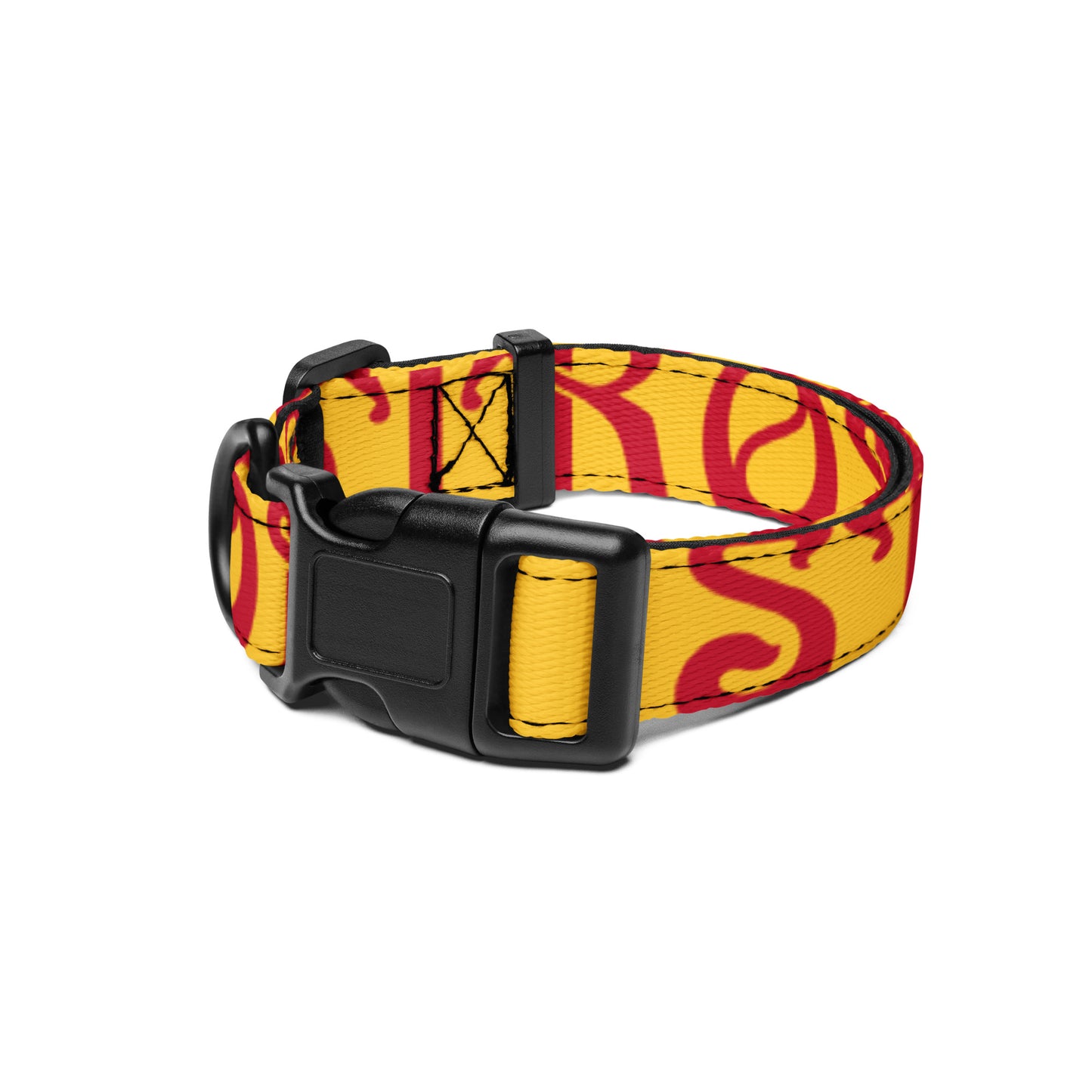 “STRONG” Yellow Pet Collar W/Red Font